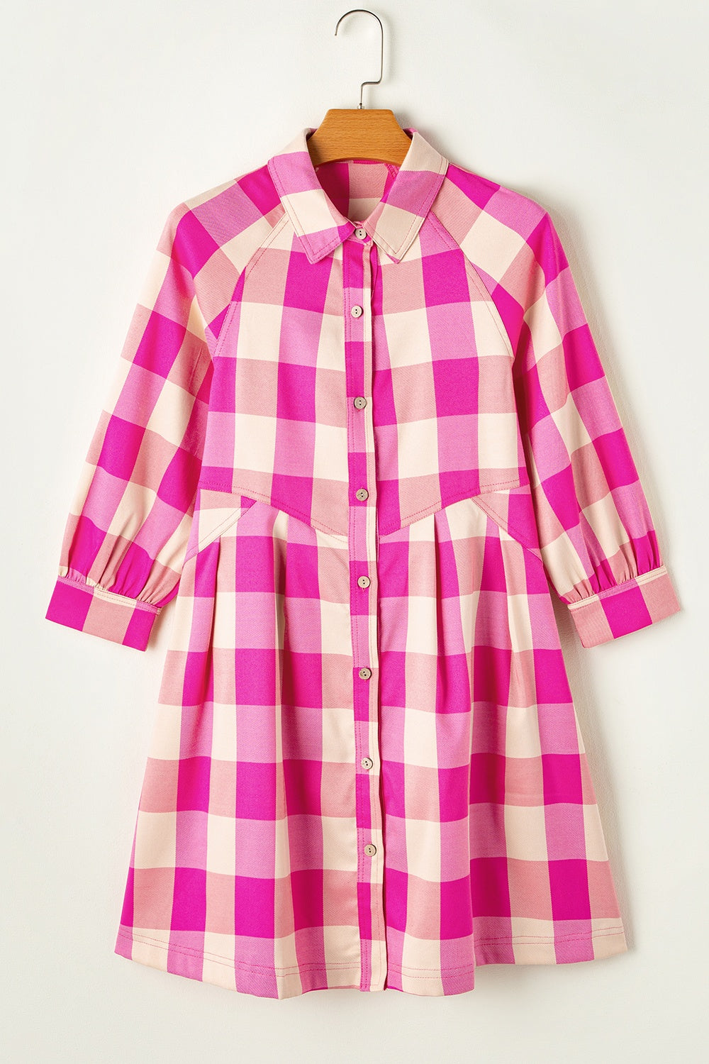 Zephariel Plaid Button Up Long Sleeve Shirt Dress