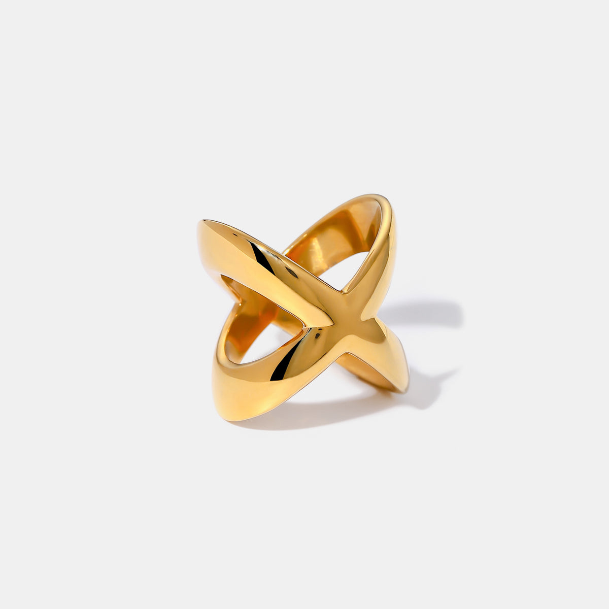 Zephariel 18K Gold-Plated Crisscross Ring