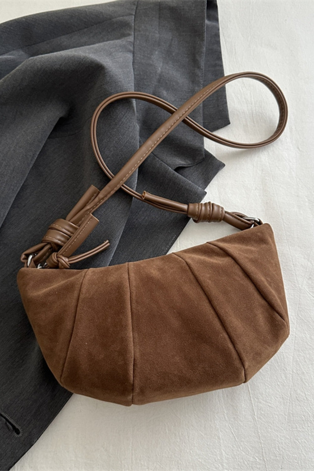 Zephariel Suede Croissant Shape Shoulder Bag