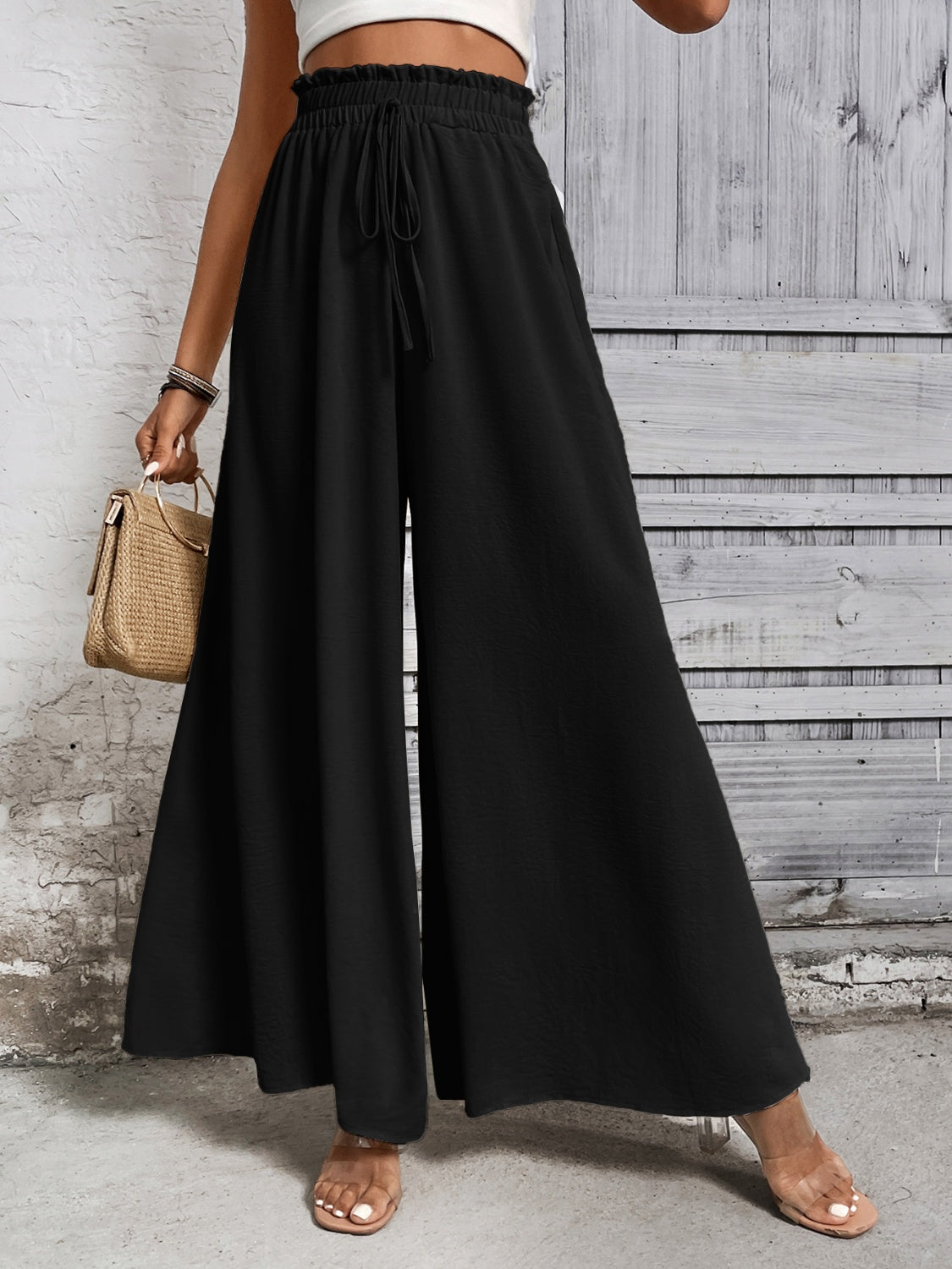 Zephariel Tied High Waist Wide Leg Pants