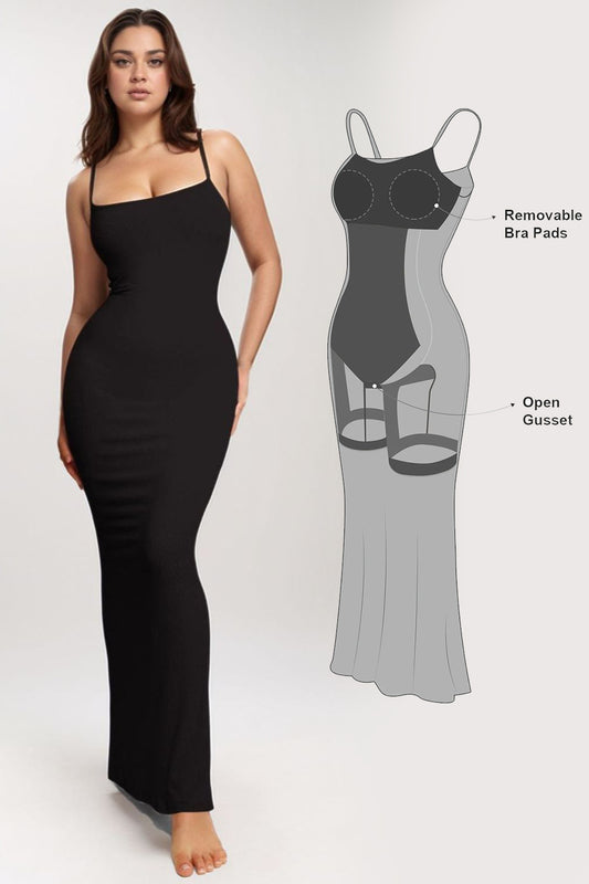 Zephariel Built-In Shapewear Sleeveless Maxi Dress