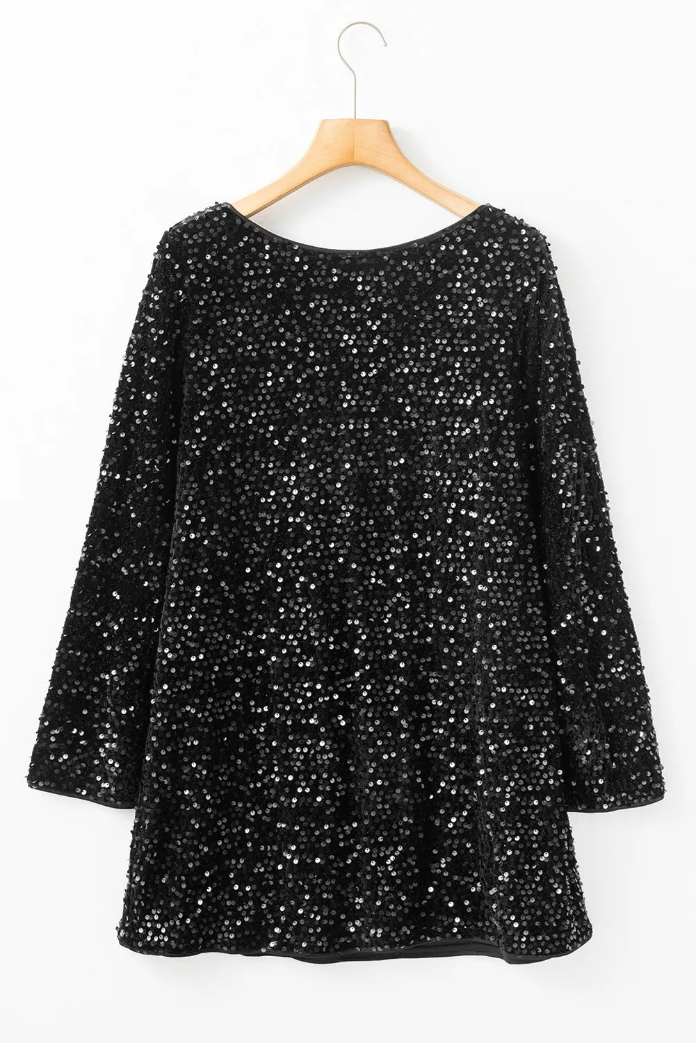 Zephariel Sequin Round Neck Long Sleeve Mini Dress