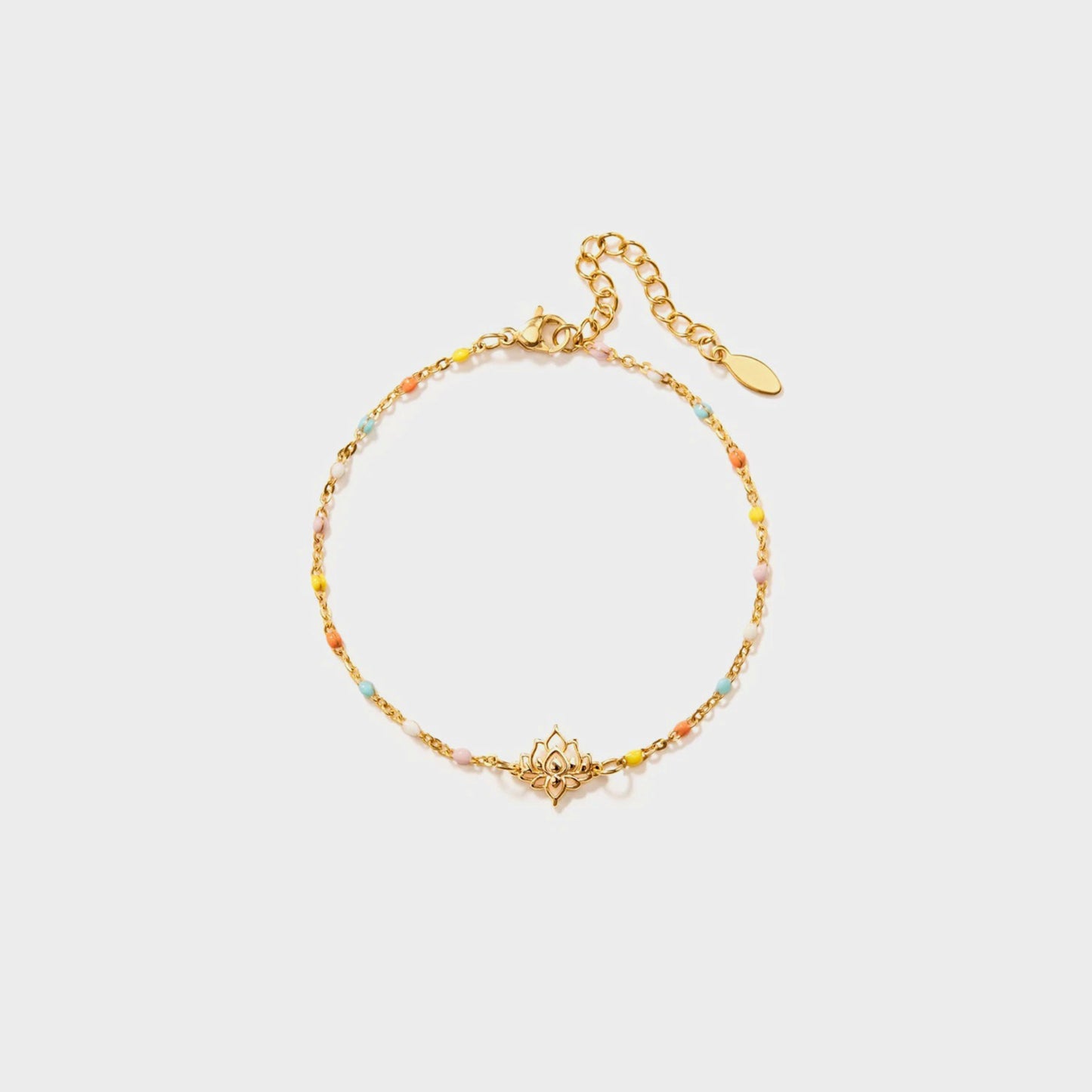 Zephariel Lotus Shape 18K Gold-Plated Bead Bracelet