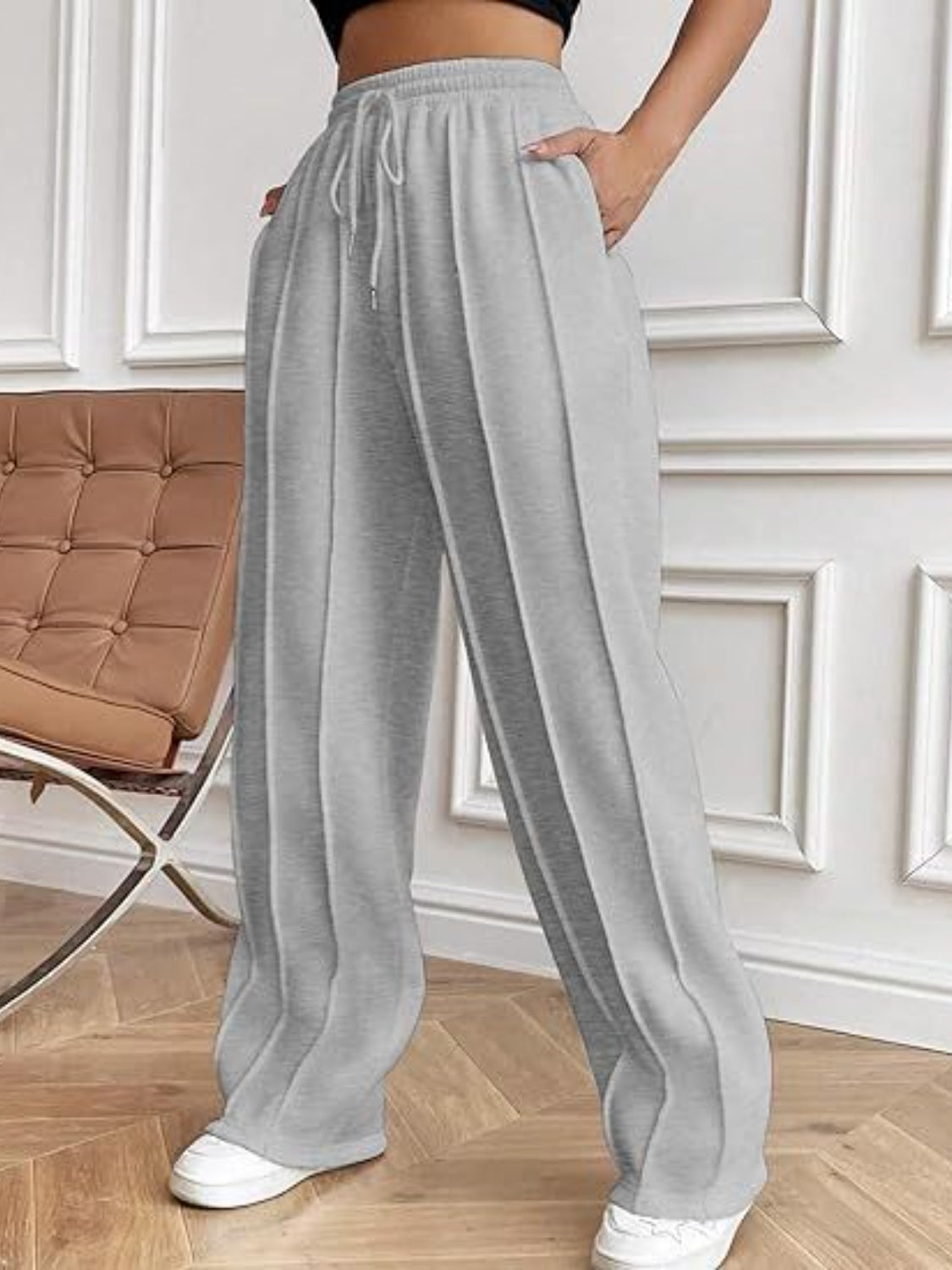 Zephariel Drawstring Wide Leg Pants with Pockets