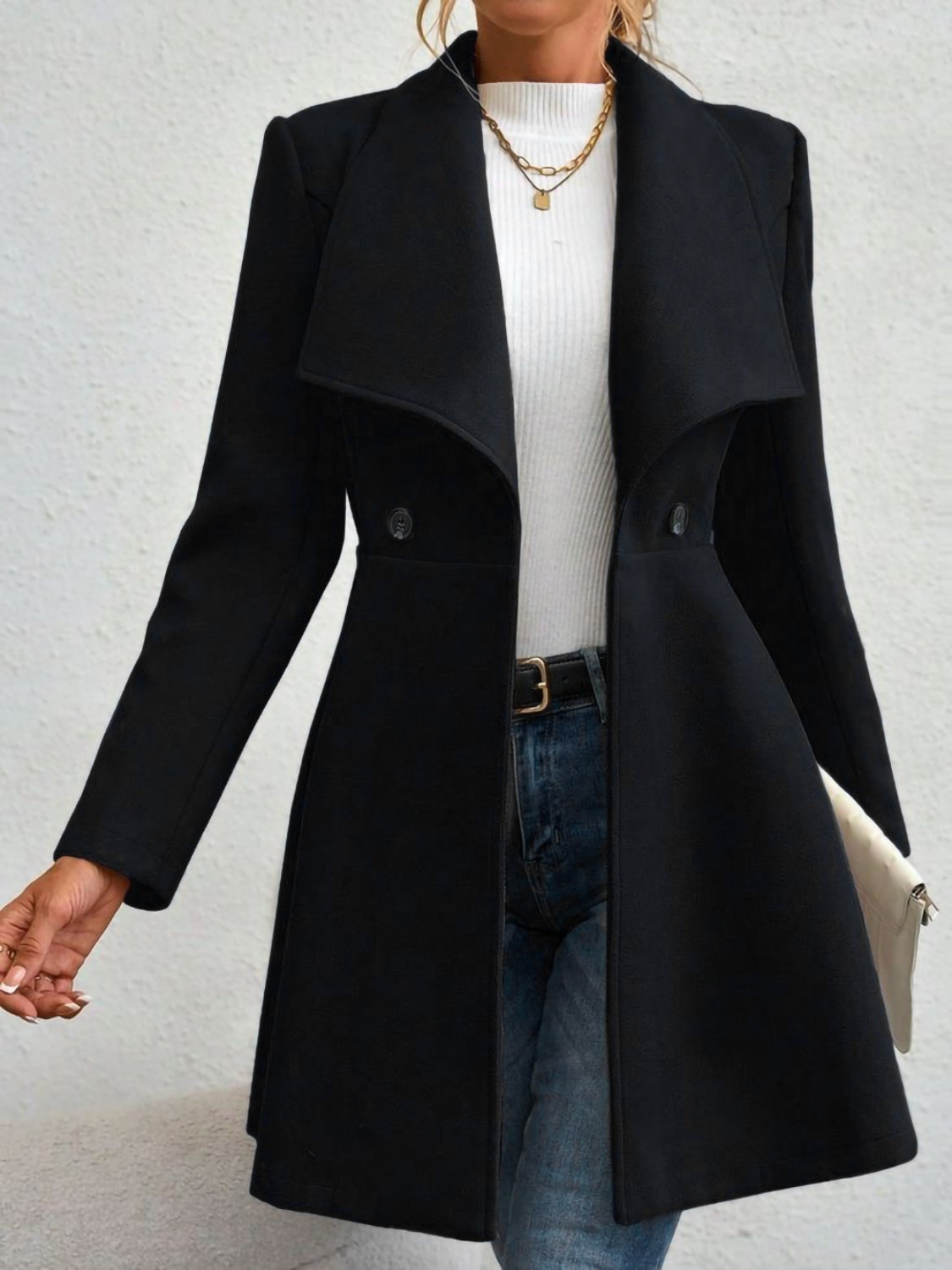 Zephariel Collared Neck Button Up Long Sleeve Coat