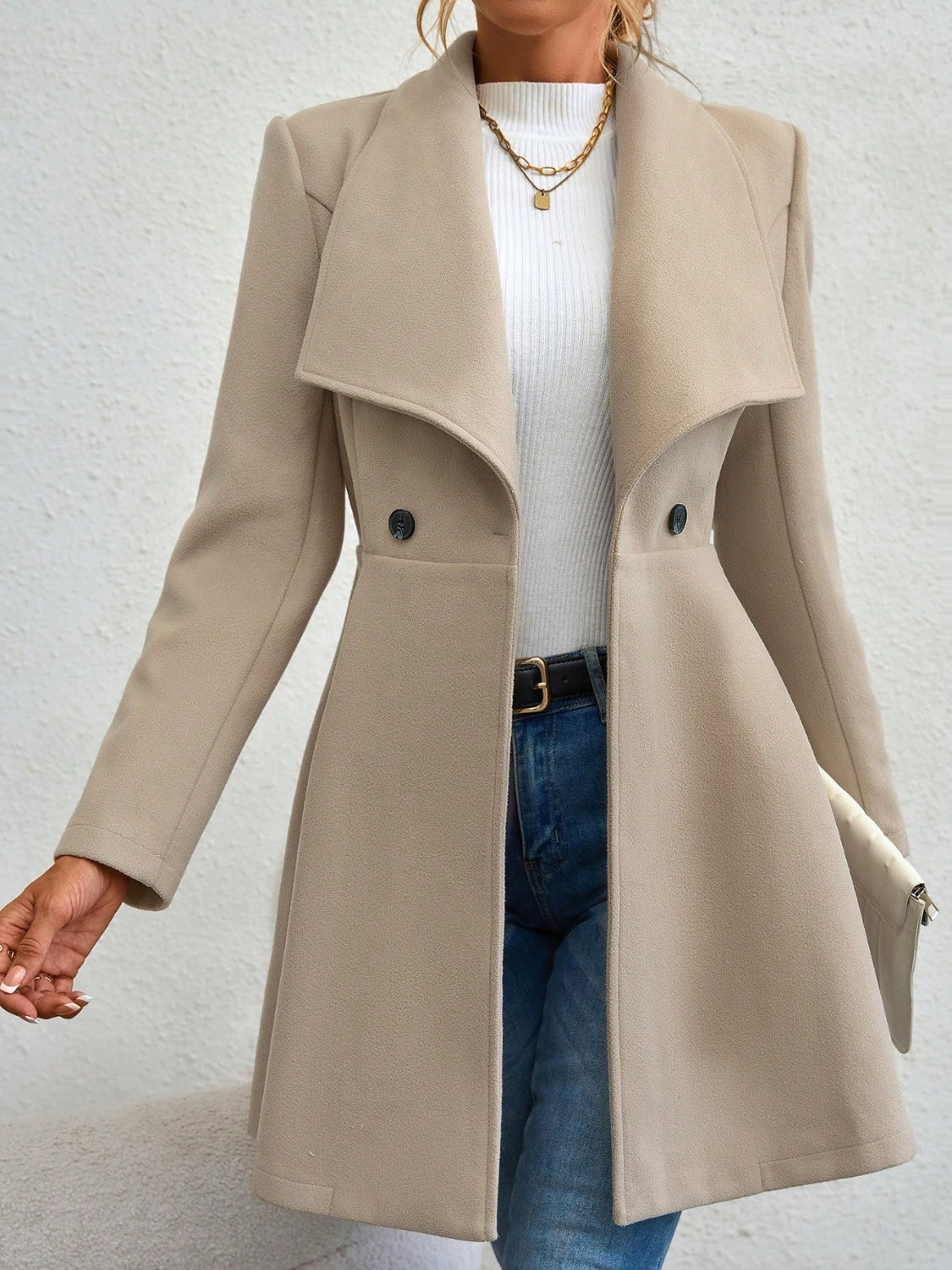 Zephariel Collared Neck Button Up Long Sleeve Coat