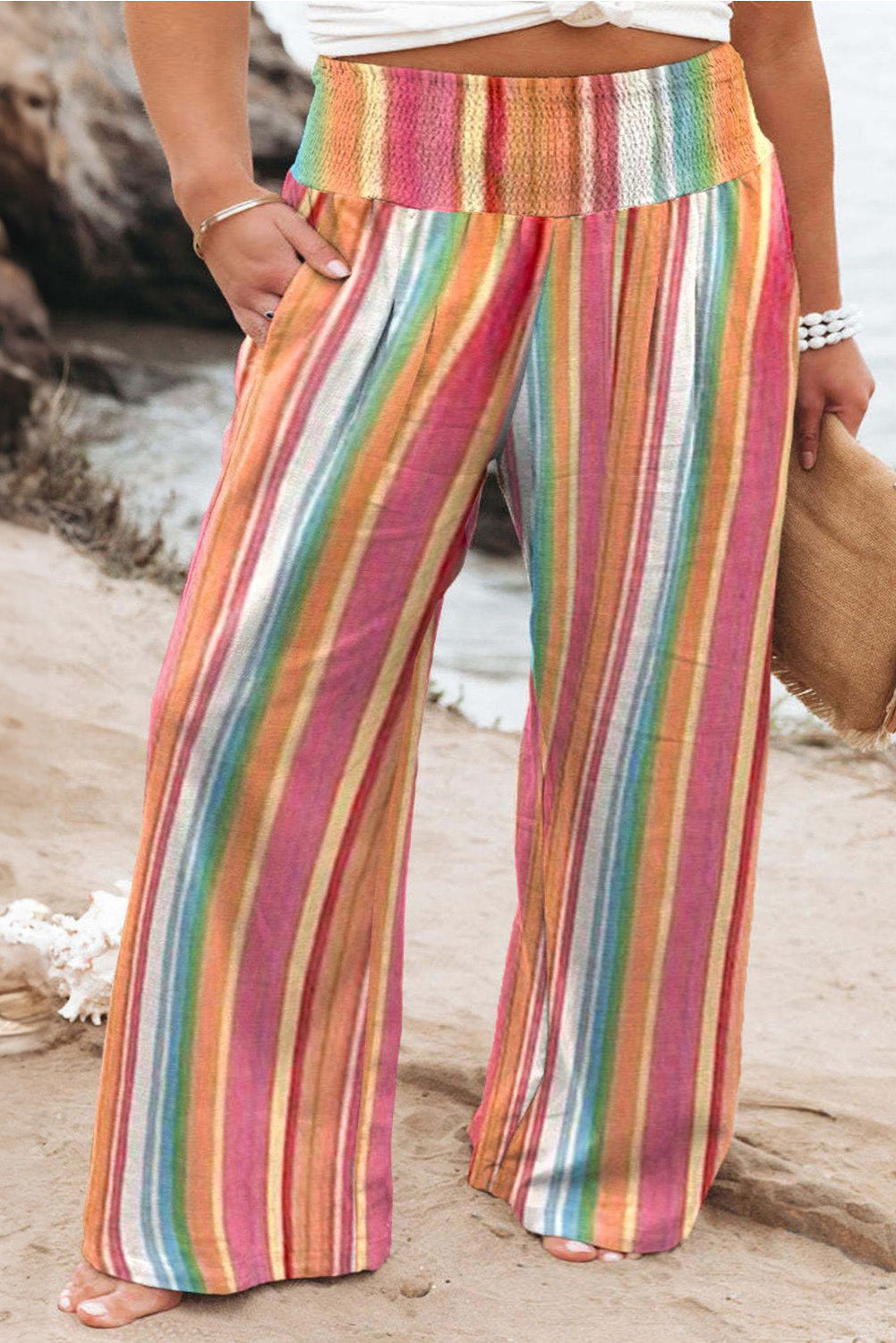 Zephariel Plus Size Striped Wide Leg Pants