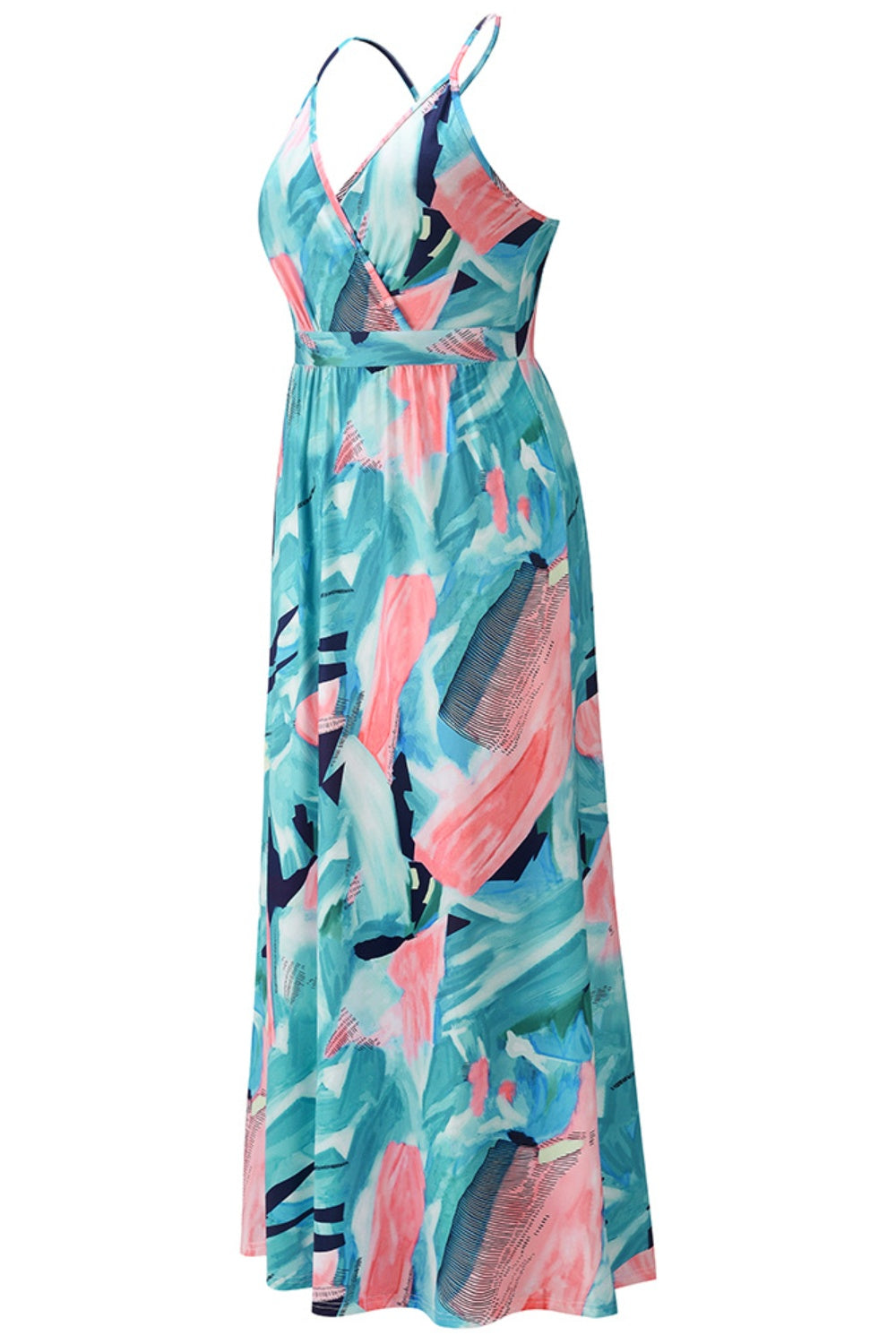 Zephariel Crisscross Printed Surplice Cami Dress