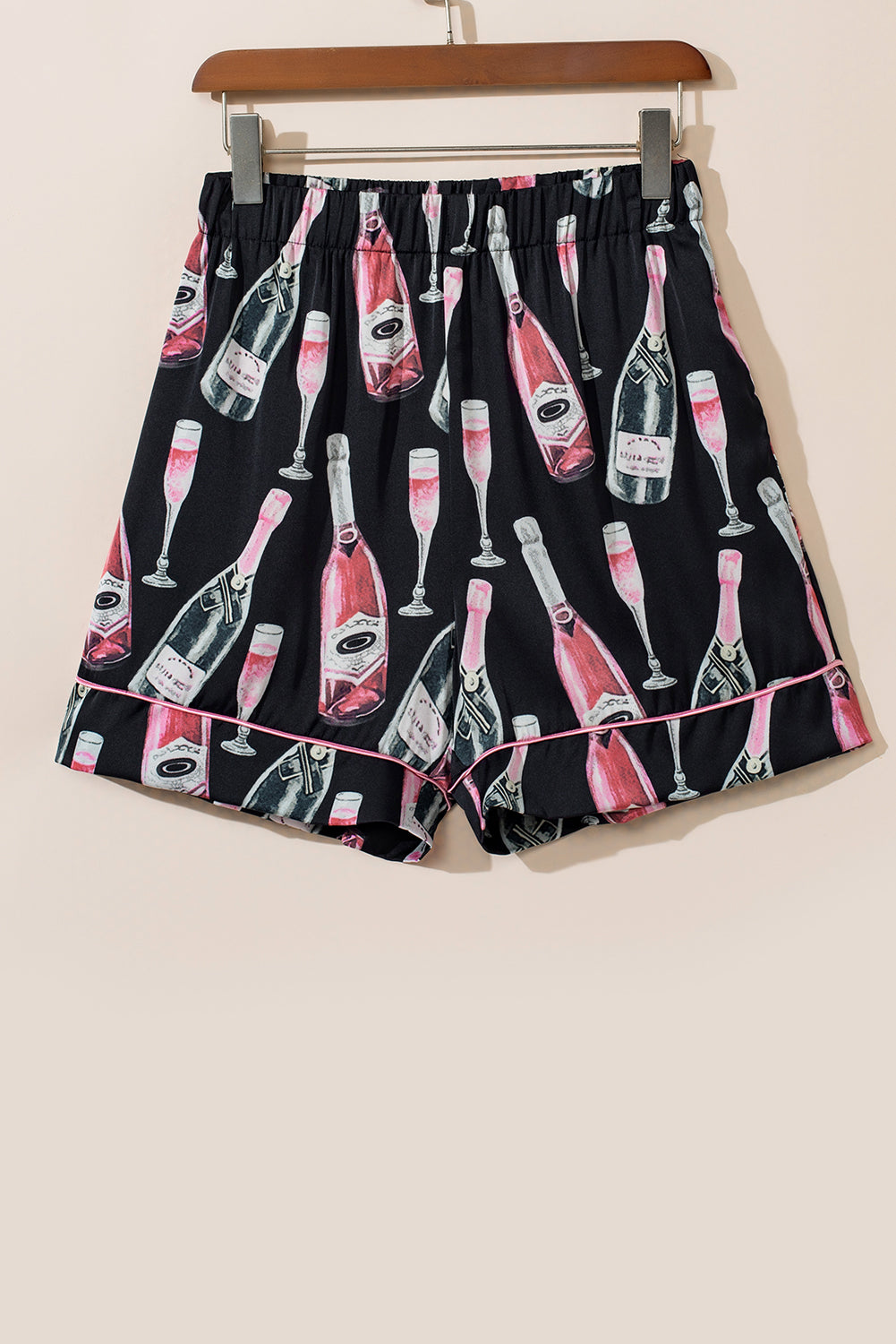 Zephariel Champagne Print Short Sleeve Top and Shorts Set