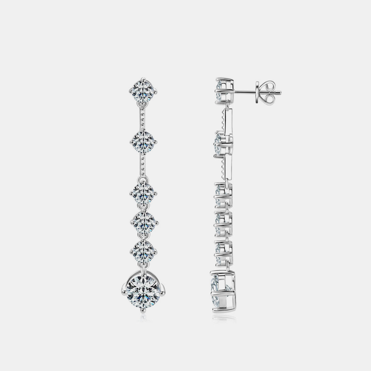 Zephariel 4 Carat Moissanite 925 Sterling Silver Earrings