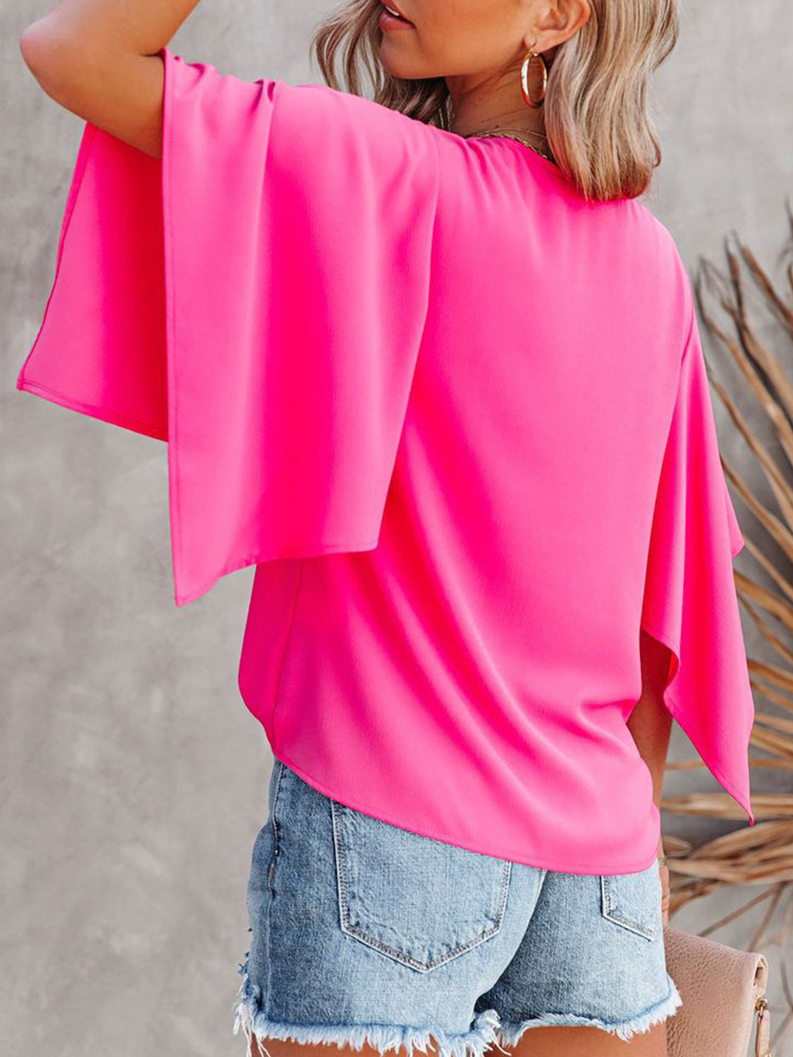 Zephariel V-Neck Half Sleeve Blouse