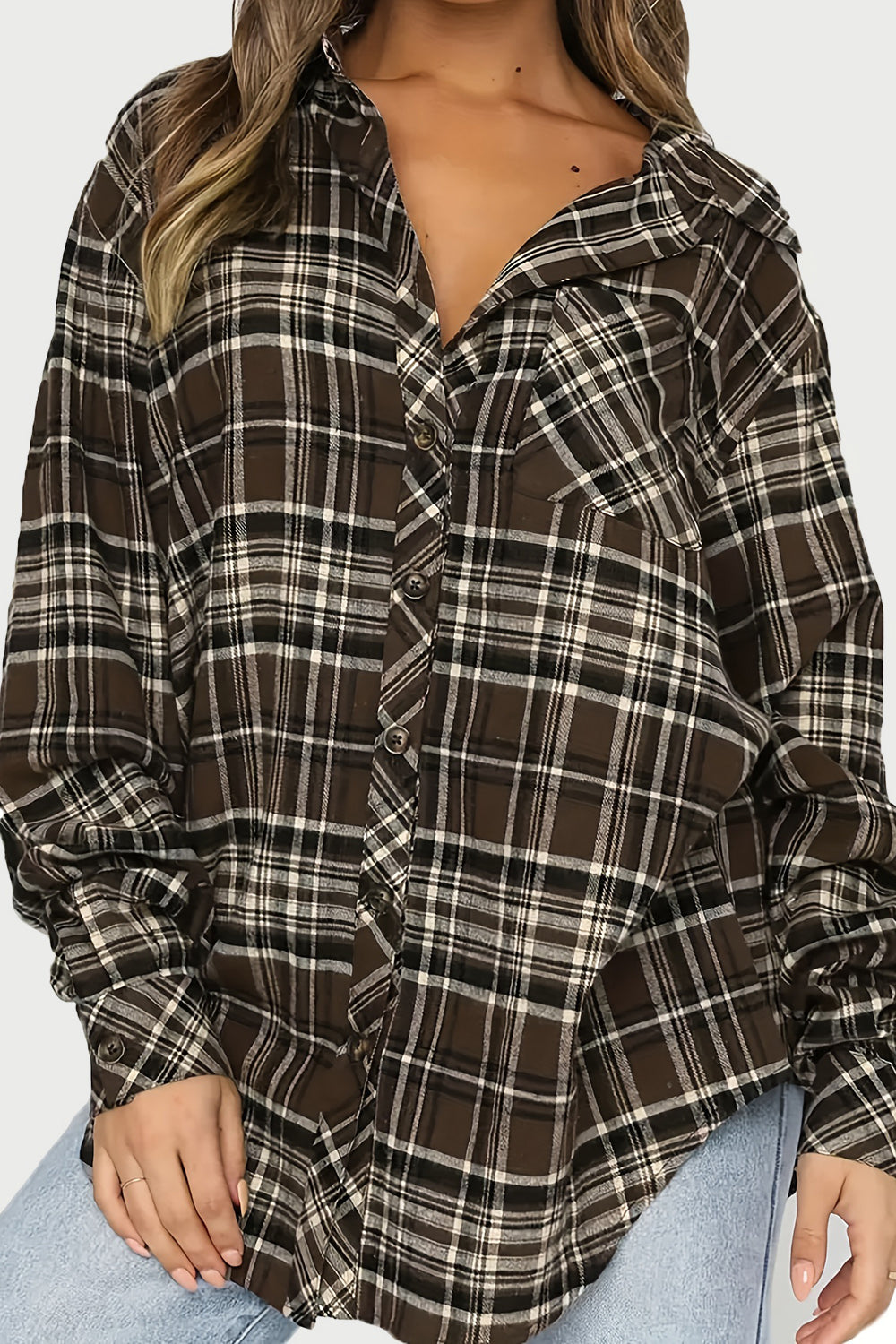 Zephariel Plaid Collared Neck Long Sleeve Shirt