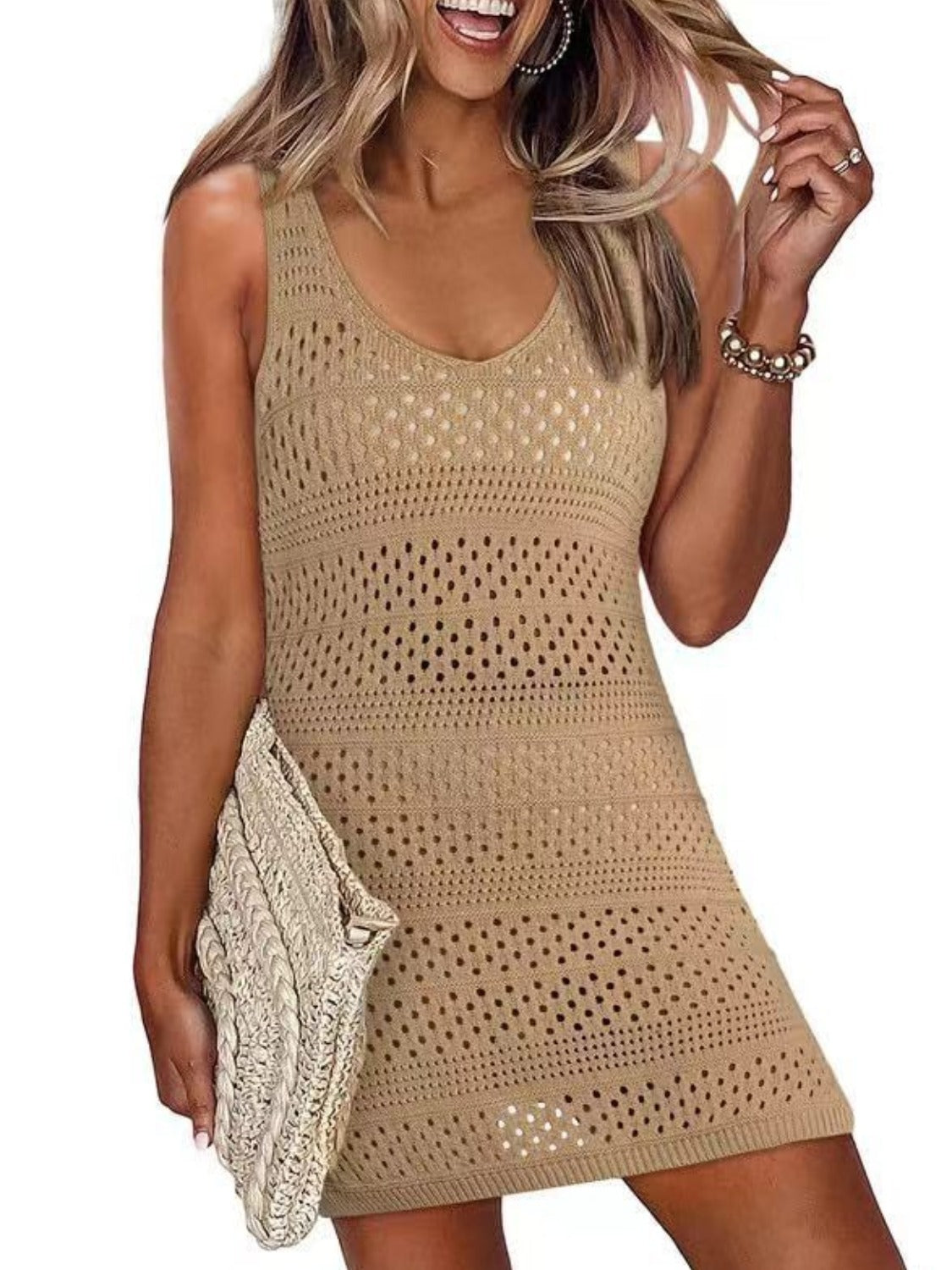 Zephariel Openwork Scoop Neck Cover Up