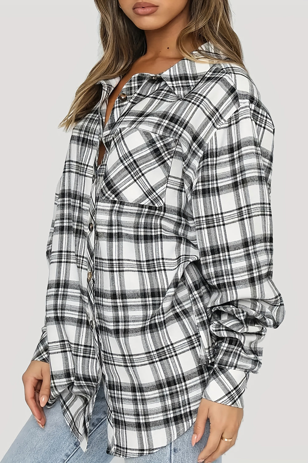 Zephariel Plaid Collared Neck Long Sleeve Shirt