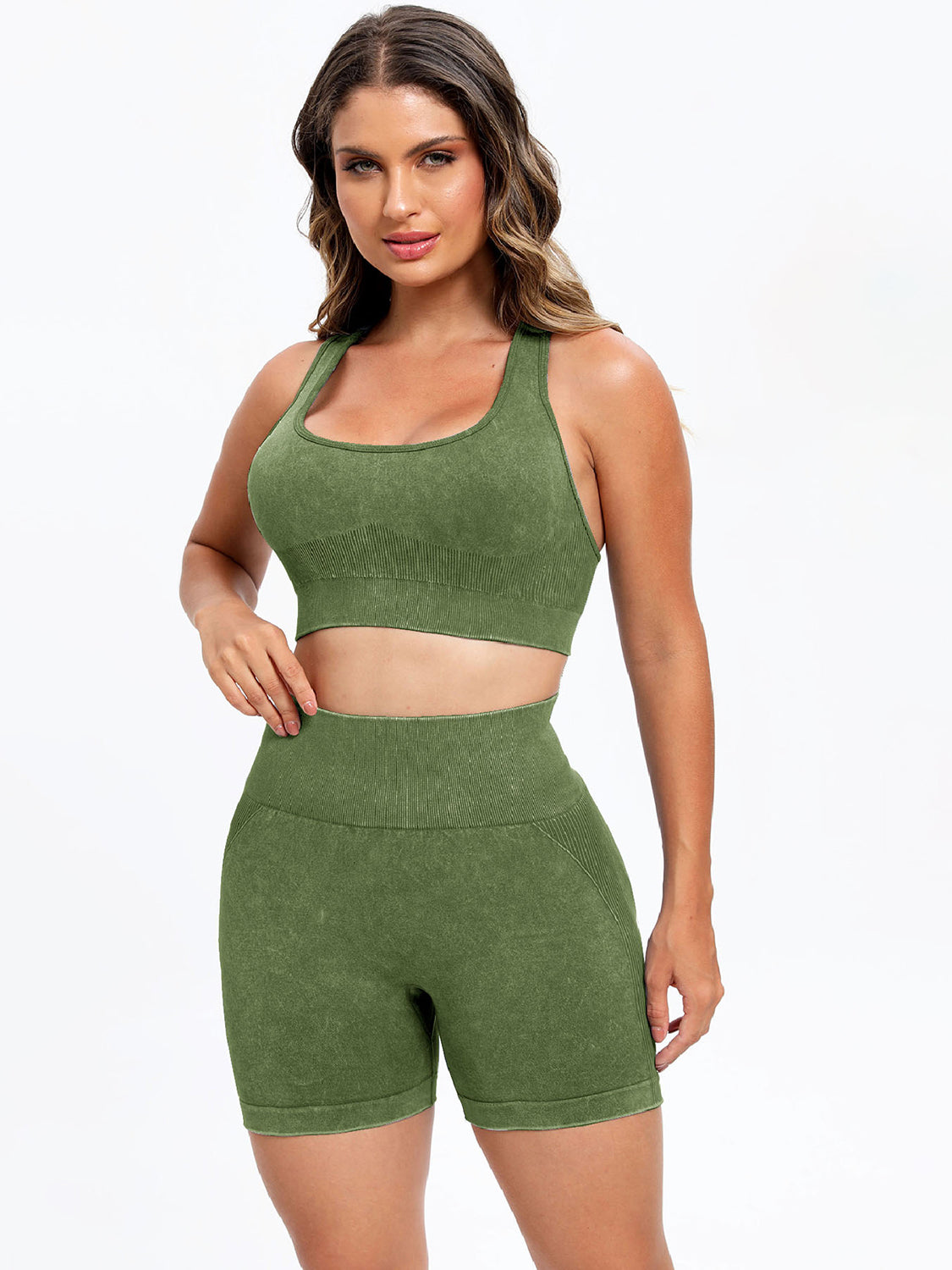 Zephariel Scoop Neck Wide Strap Top and Shorts Active Set