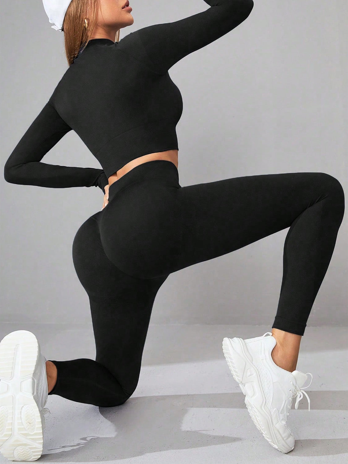 Zephariel Mock Neck Long Sleeve Top and Leggings Active Set