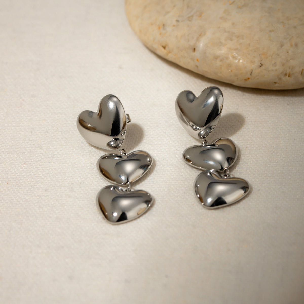 Zephariel Stainless Steel Heart Earrings