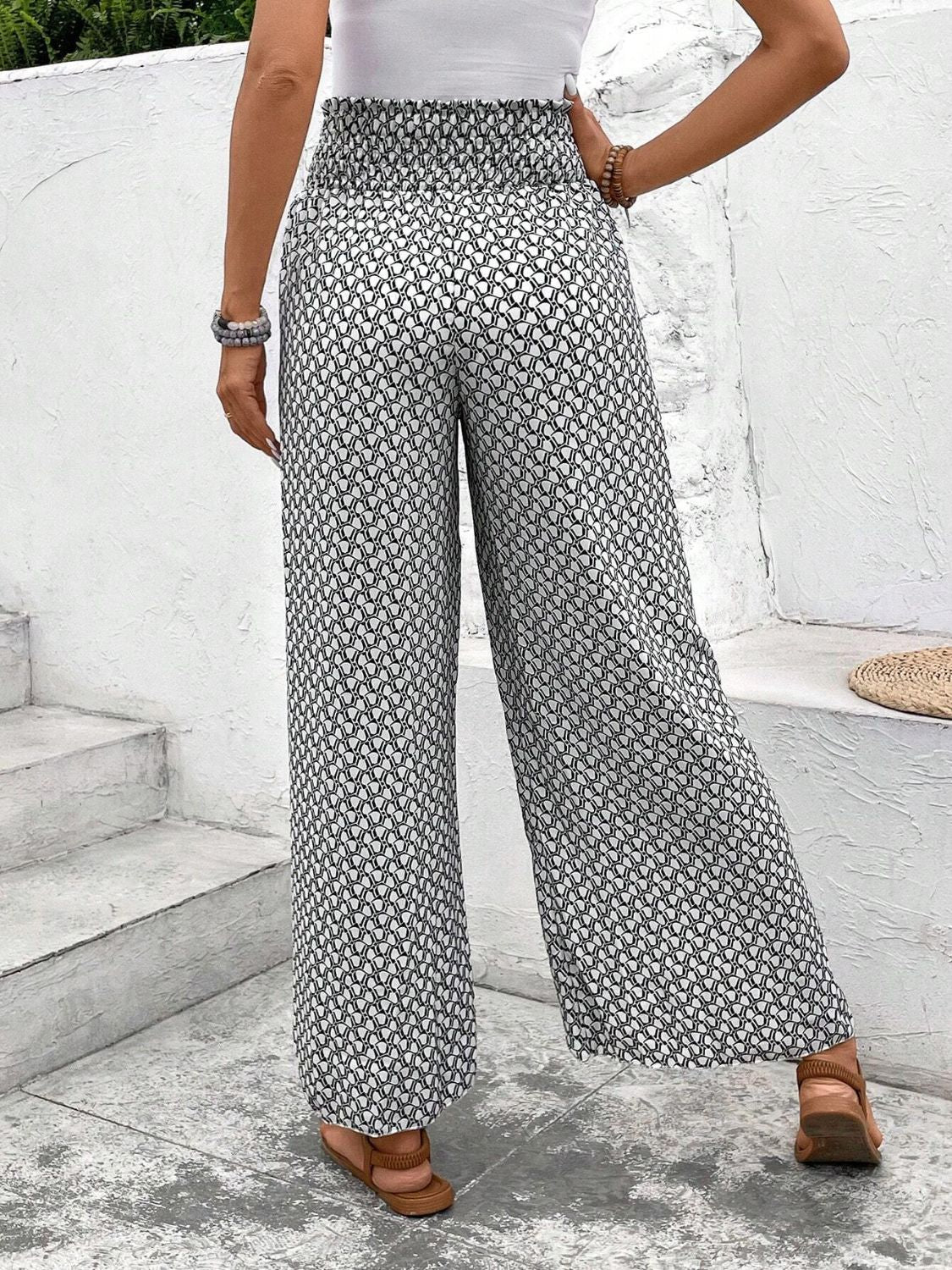 Zephariel Tied Printed Wide Leg Pants