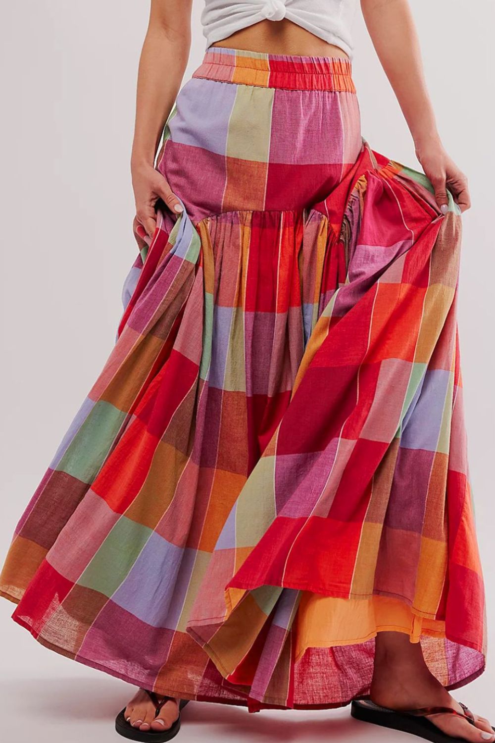 Zephariel Color Block Elastic Waist Maxi Skirt