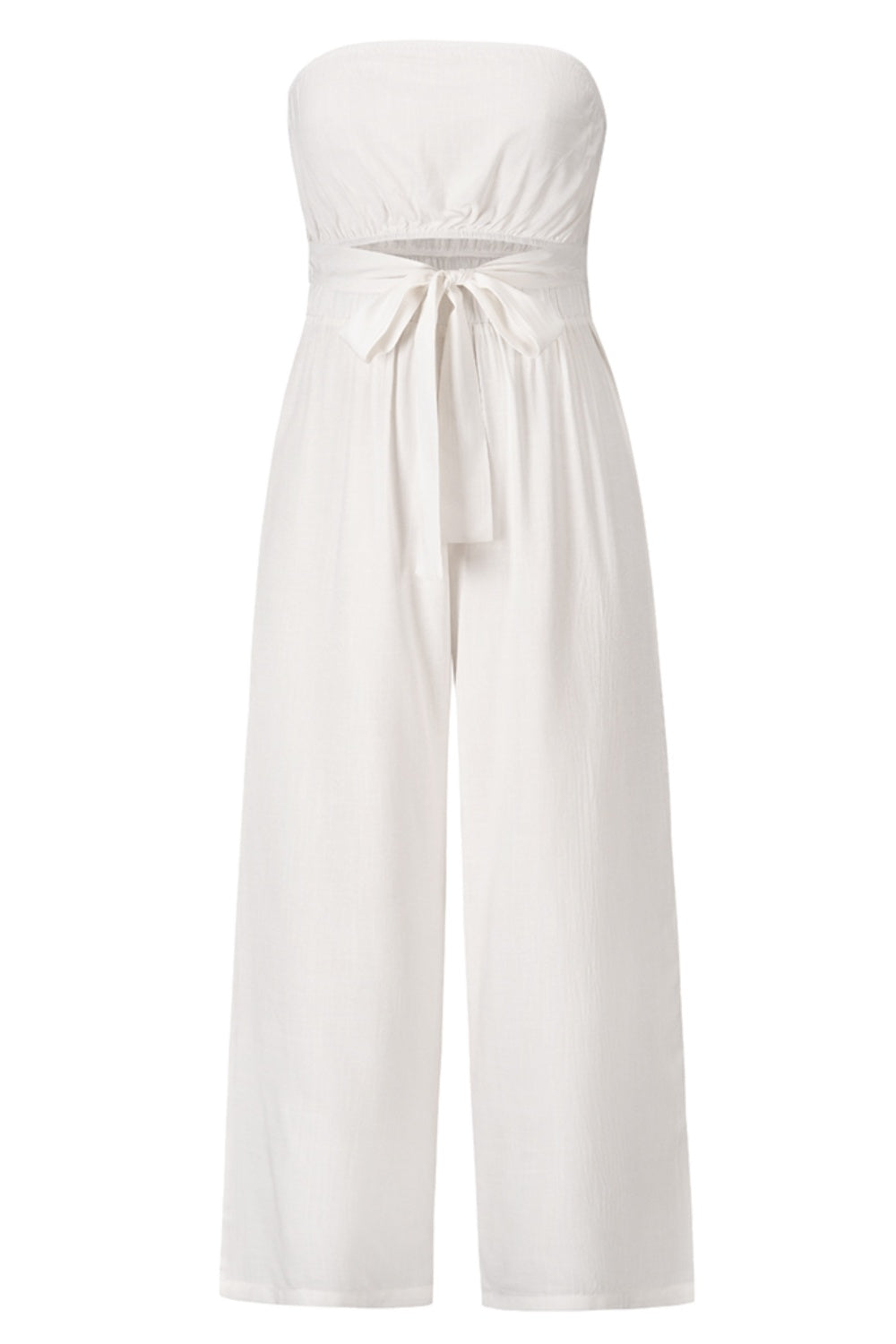 Zephariel Tied Cutout Tube Wide Leg Jumpsuit