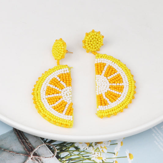 Zephariel Alloy Beaded Orange Shape Earrings