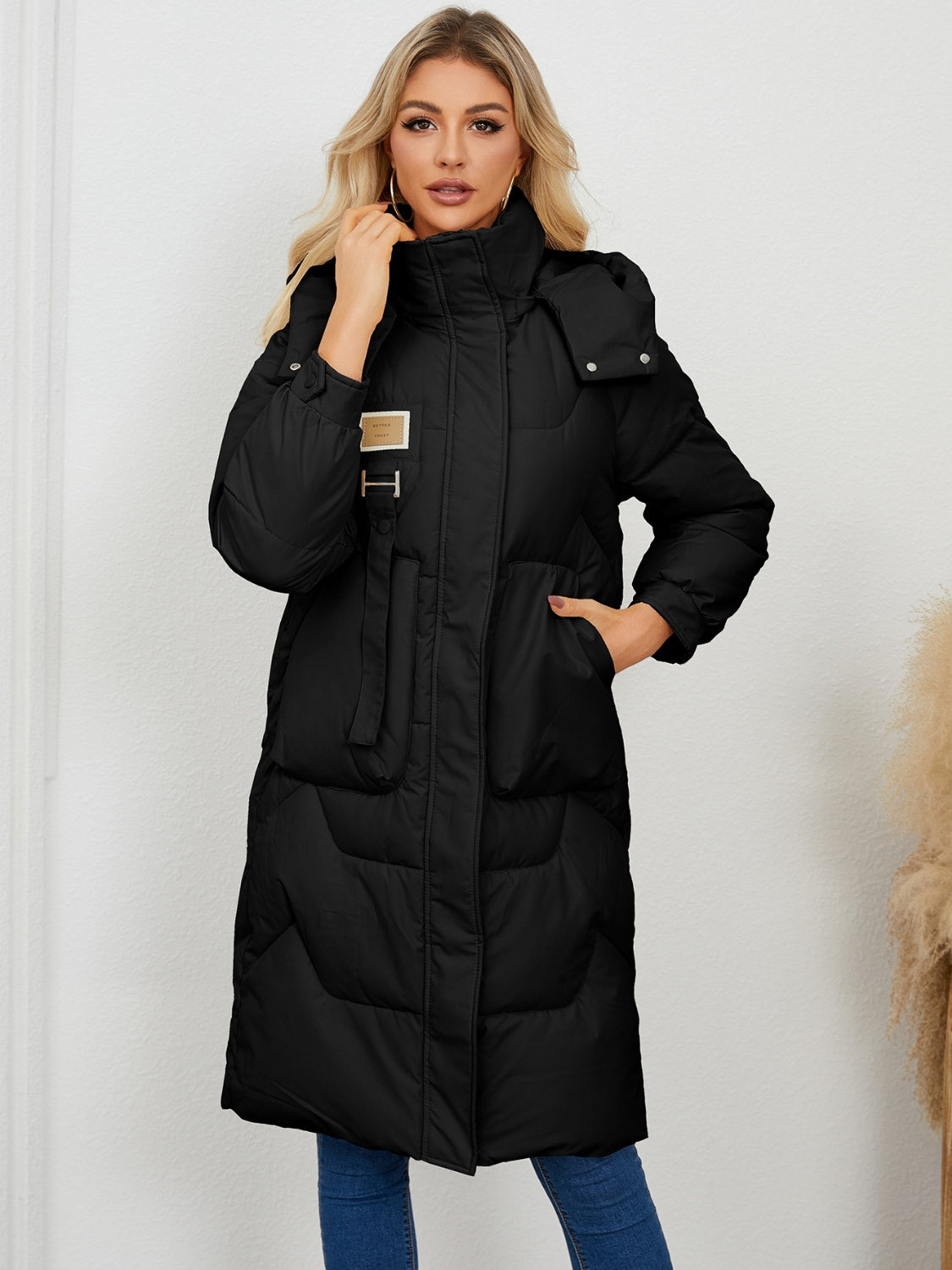 Zephariel Long Sleeve Longline Hooded Winter Coat