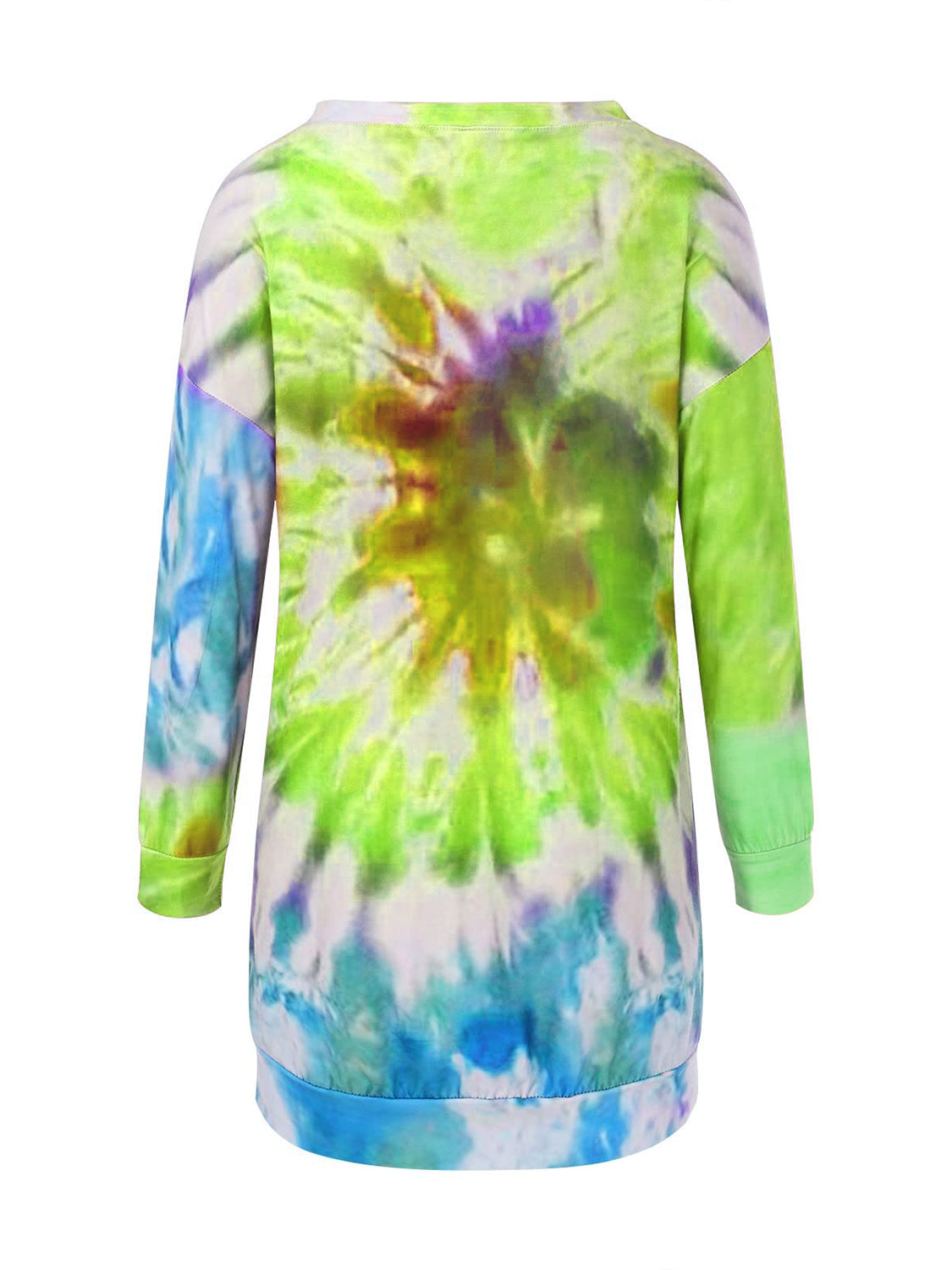 Zephariel Tie-Dye Round Neck Long Sleeve Dress