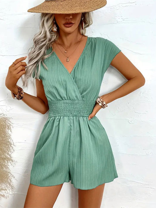 Zephariel Tied Surplice Short Sleeve Romper