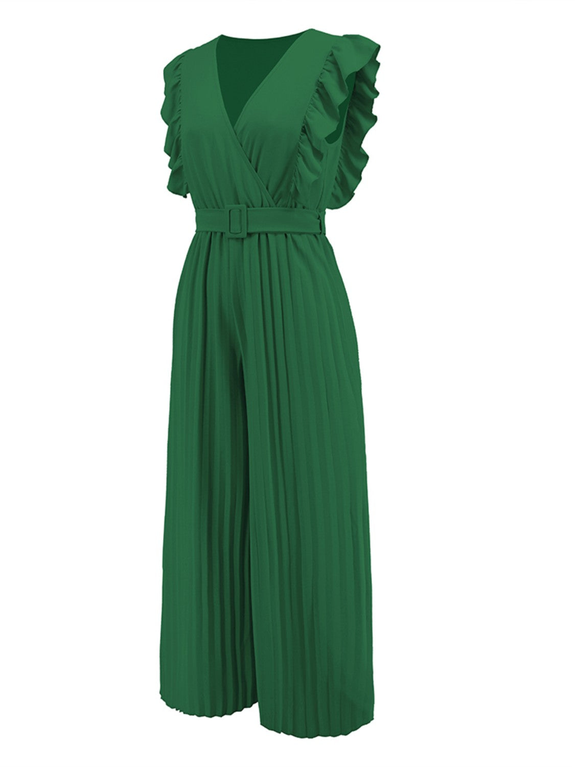 Zephariel Ruffled Surplice Cap Sleeve Jumpsuit