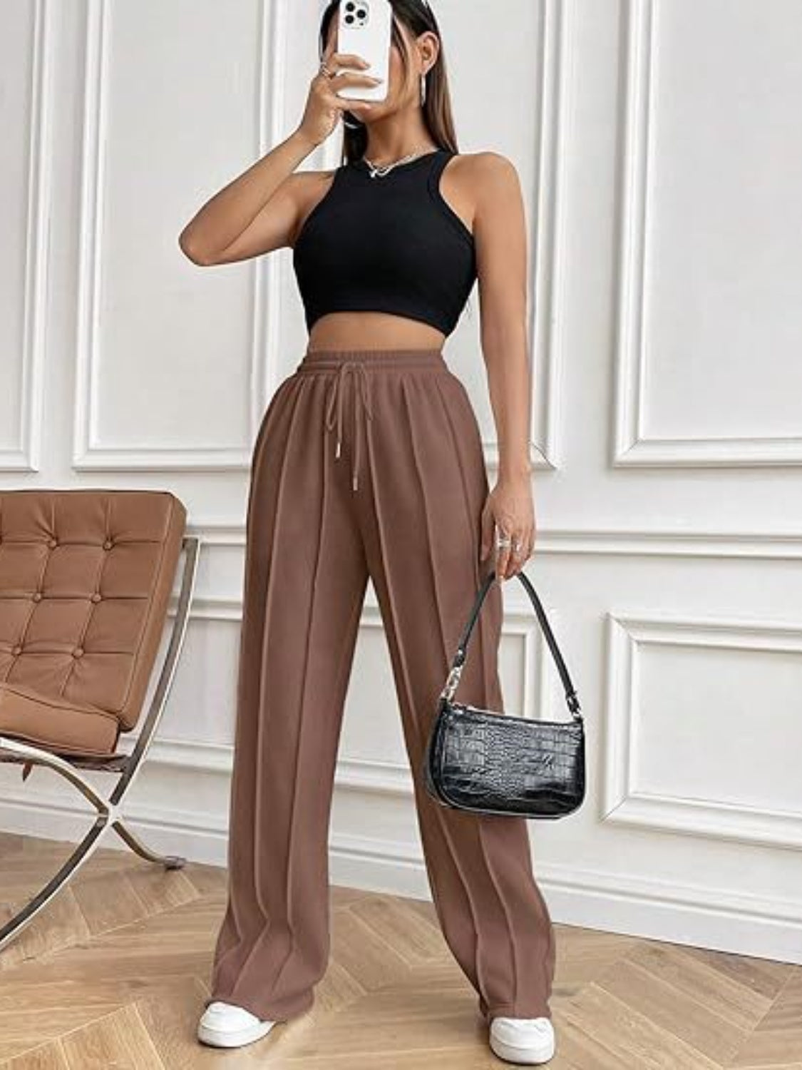 Zephariel Drawstring Wide Leg Pants with Pockets