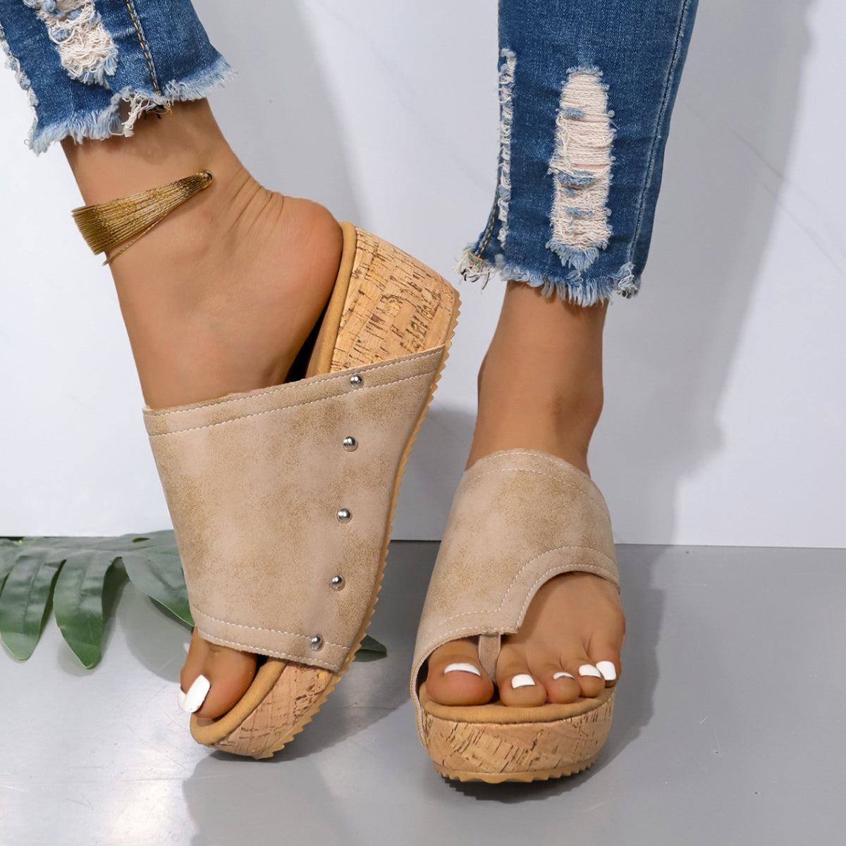 Zephariel PU Leather Wedge Sandals