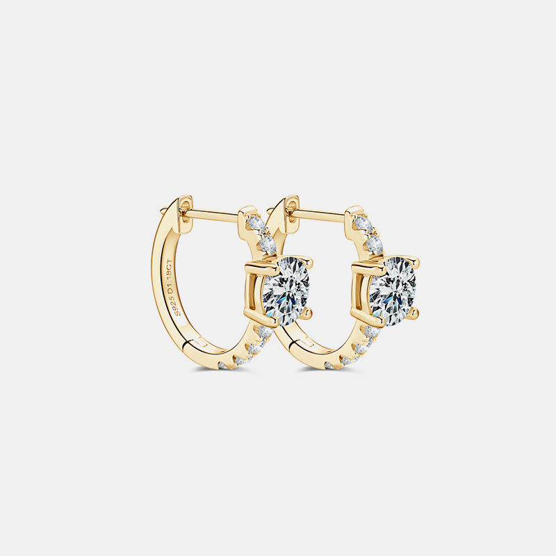 Zephariel 2.36 Carat Moissanite Zircon 925 Sterling Silver Hoop Earrings