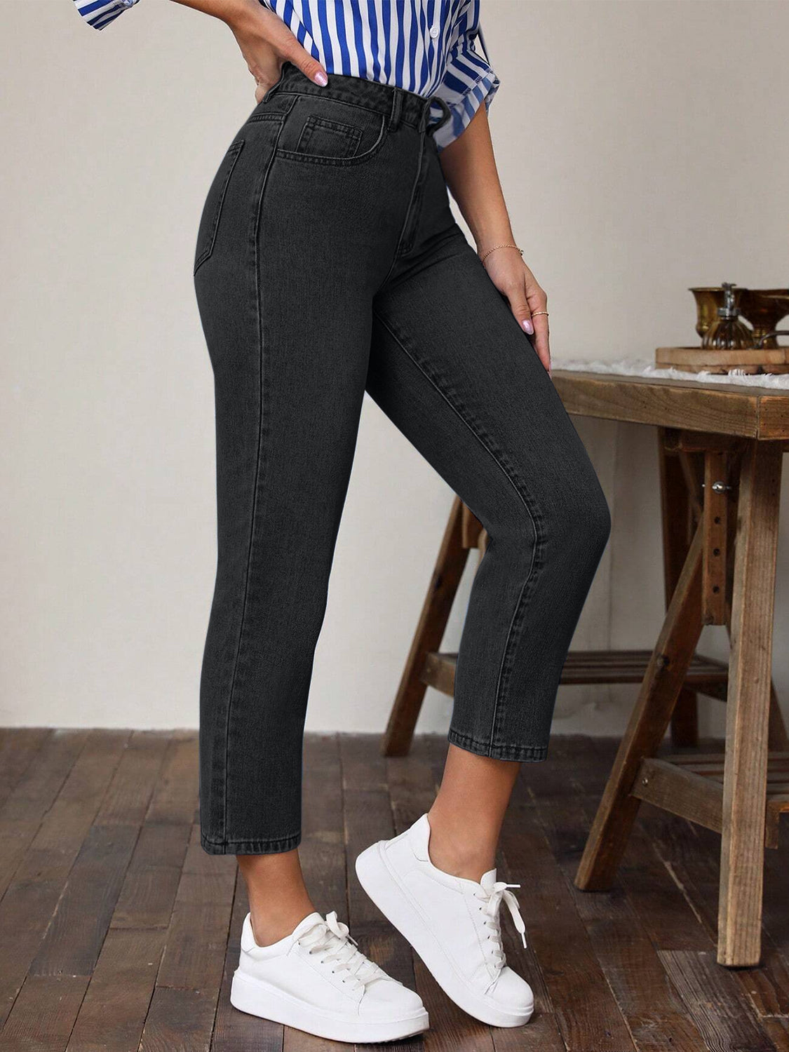 Zephariel High Waist Jeans with Pockets