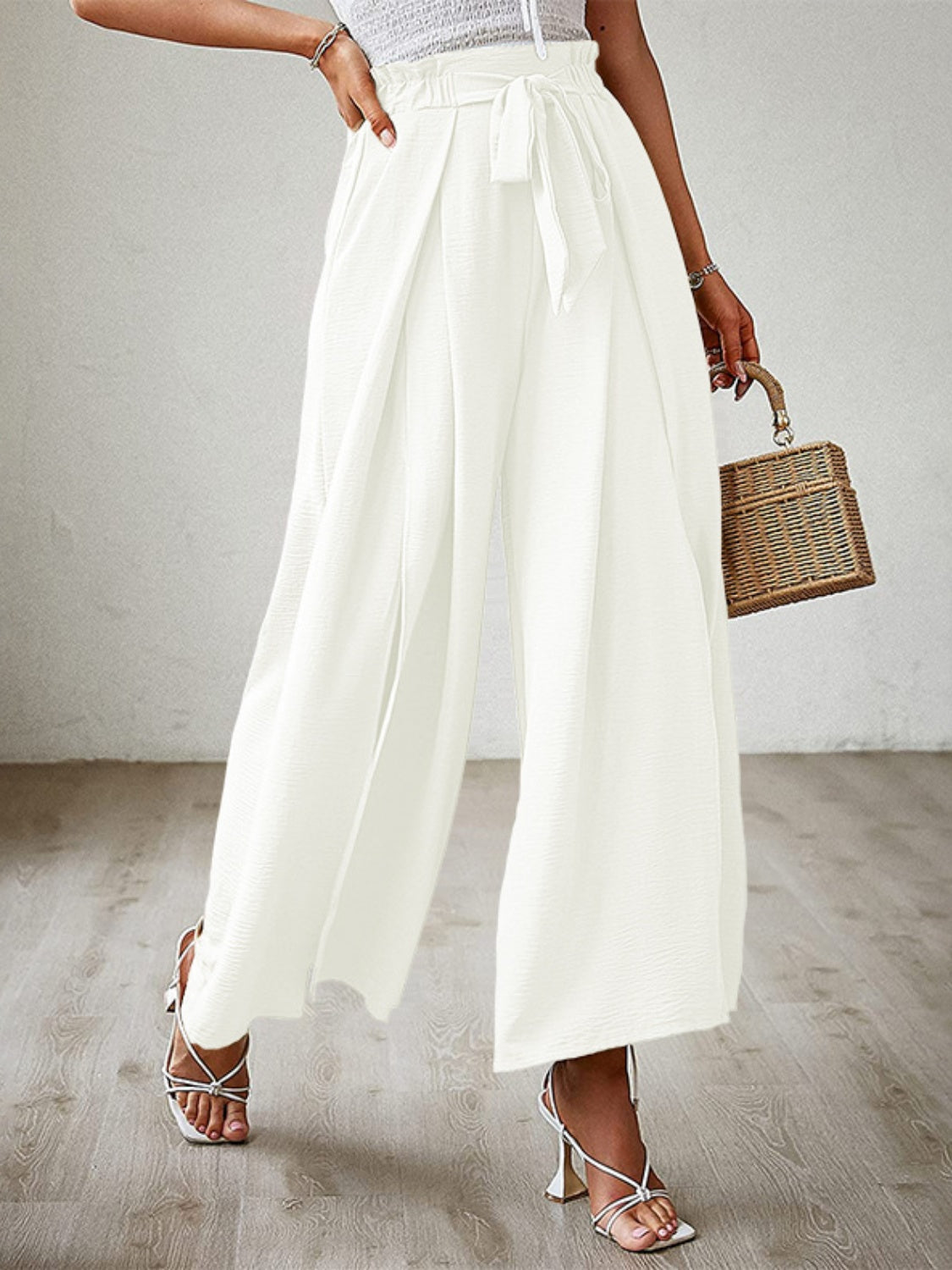 Zephariel Tied Slit Wide Leg Pants