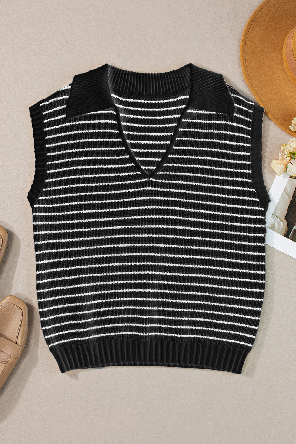 Zephariel Striped Collared Neck Tank