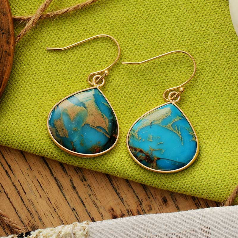 Zephariel 18K Gold-Plated Natural Stone Earrings