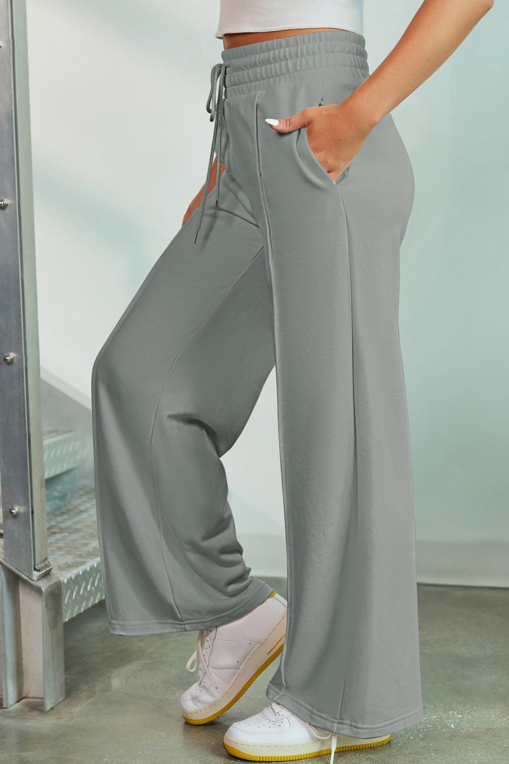 Zephariel Drawstring Wide Leg Pants with Pockets