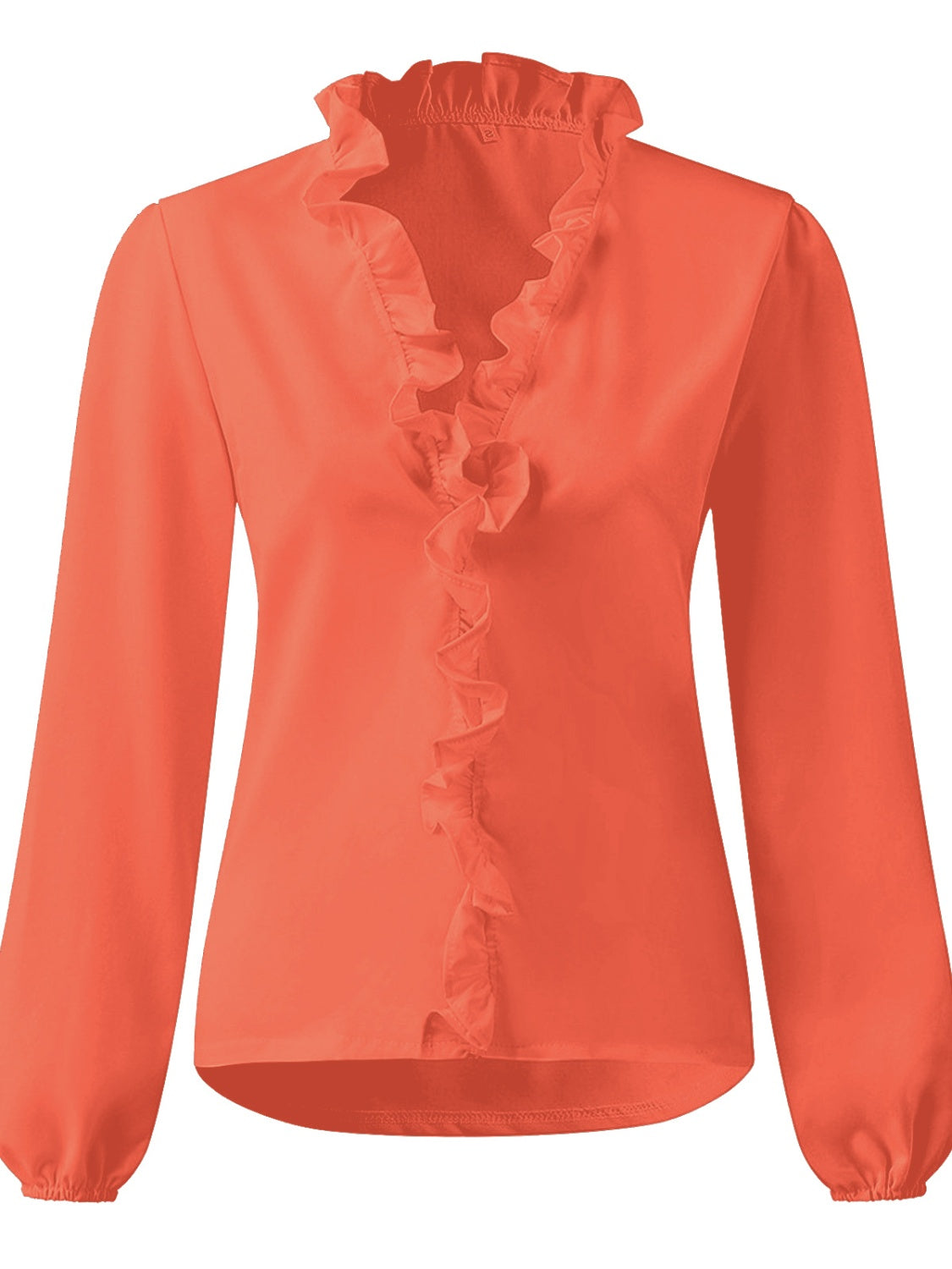 Zephariel Ruffled V-Neck Long Sleeve Blouse