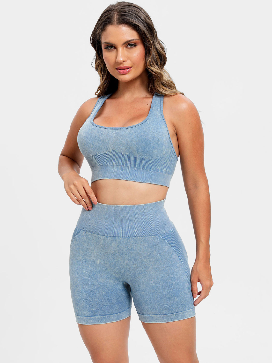 Zephariel Scoop Neck Wide Strap Top and Shorts Active Set