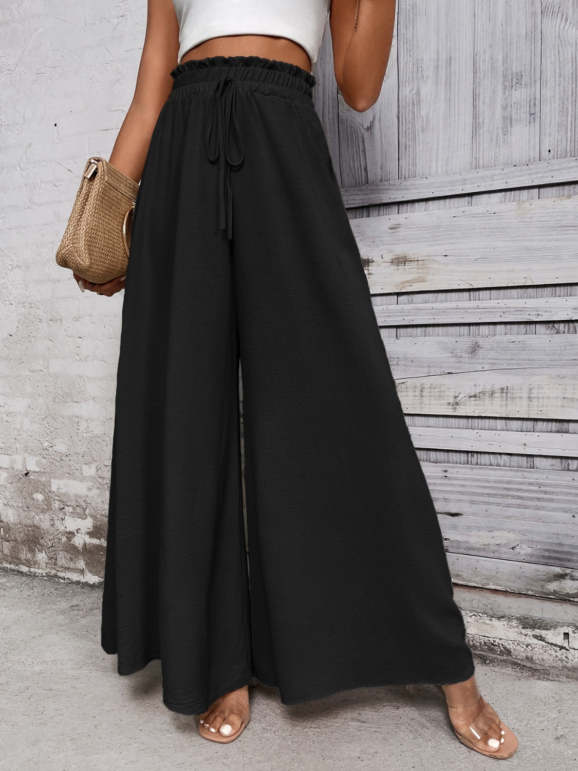 Zephariel Tied High Waist Wide Leg Pants