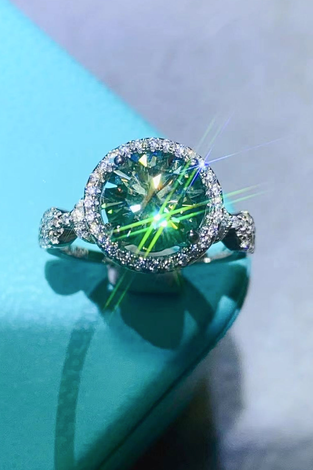 Zephariel 2 Carat Moissanite Emerald Green Ring