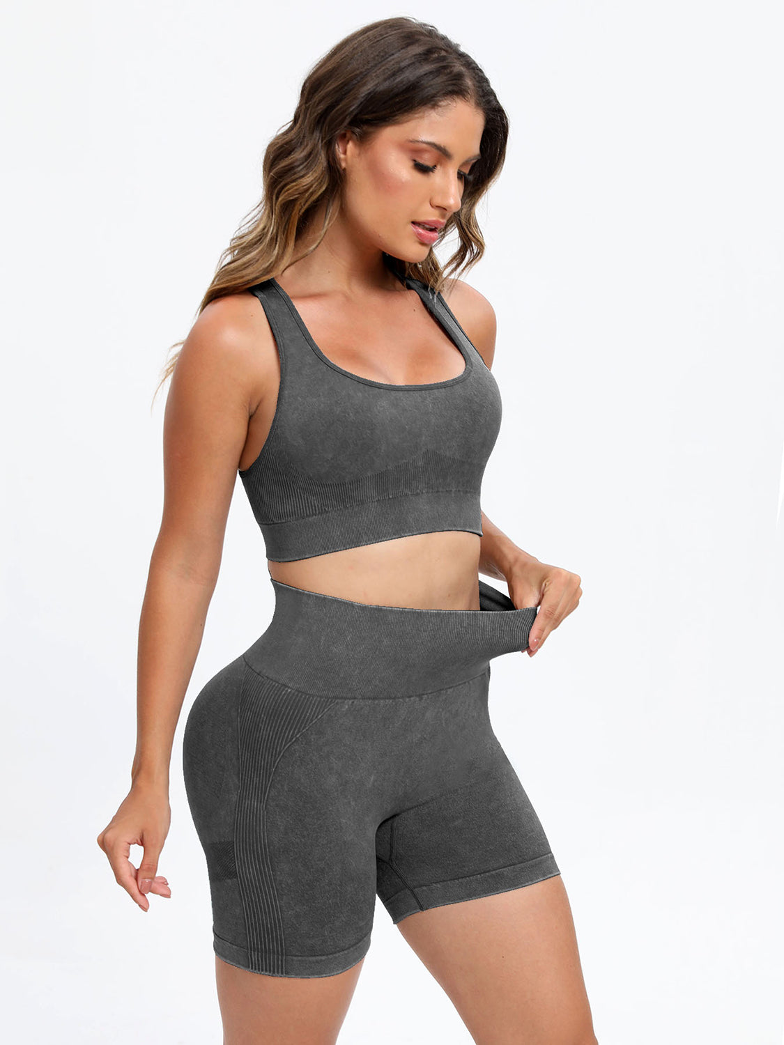 Zephariel Scoop Neck Wide Strap Top and Shorts Active Set