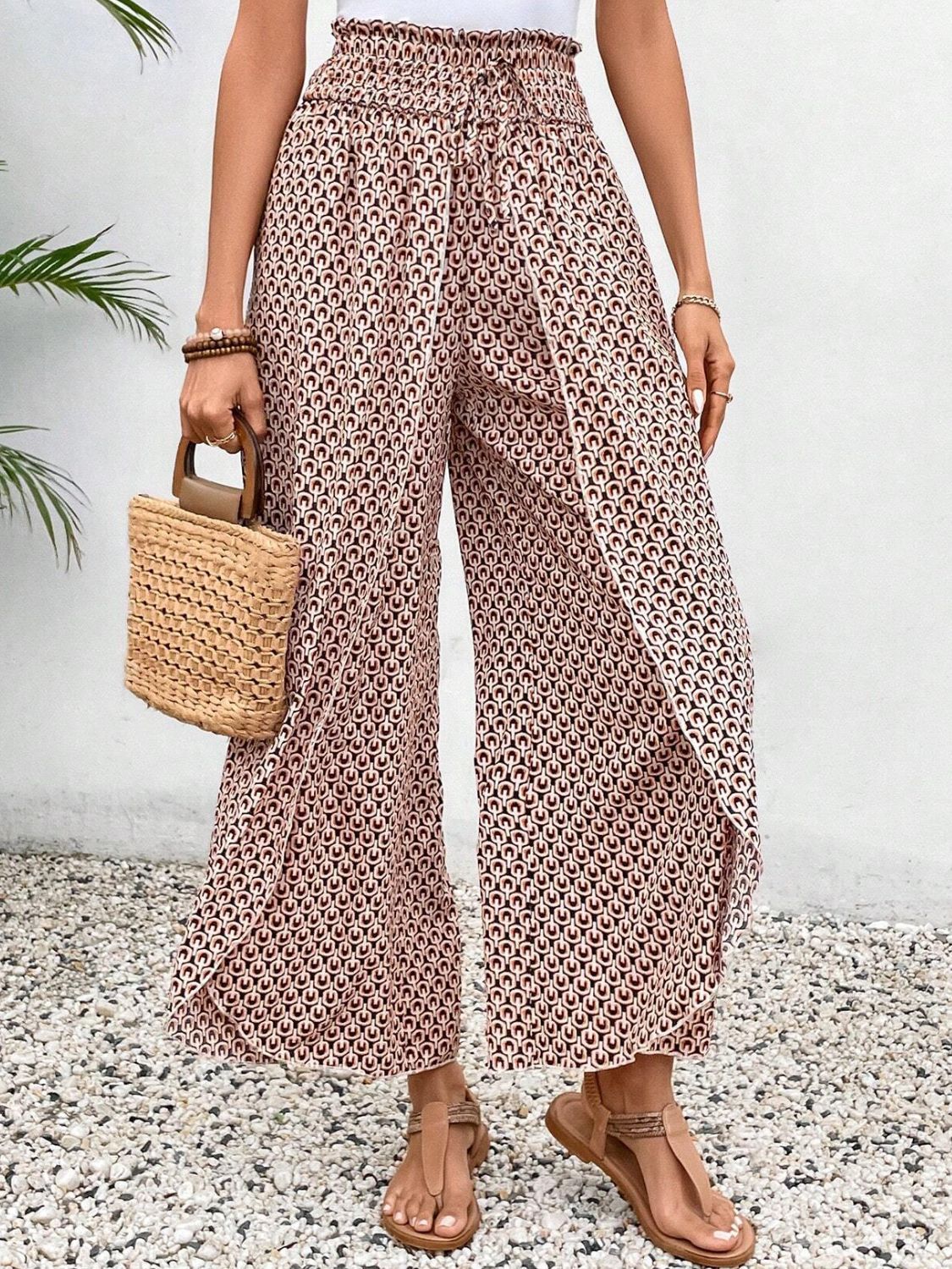 Zephariel Tied Printed Wide Leg Pants