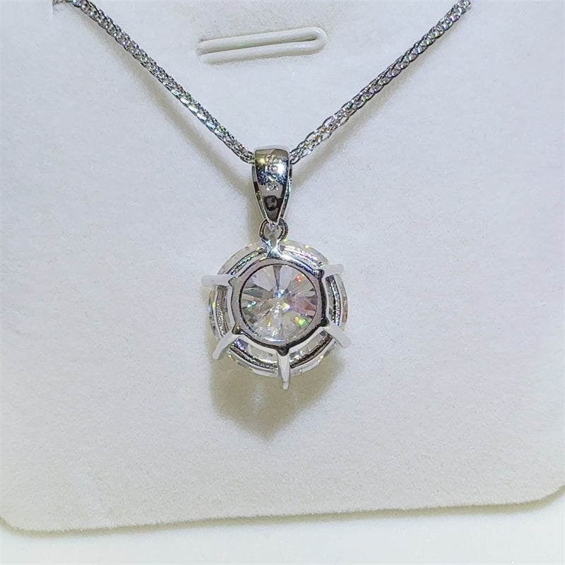 Zephariel 10 Carat Moissanite 925 Sterling Silver Pendant Necklace