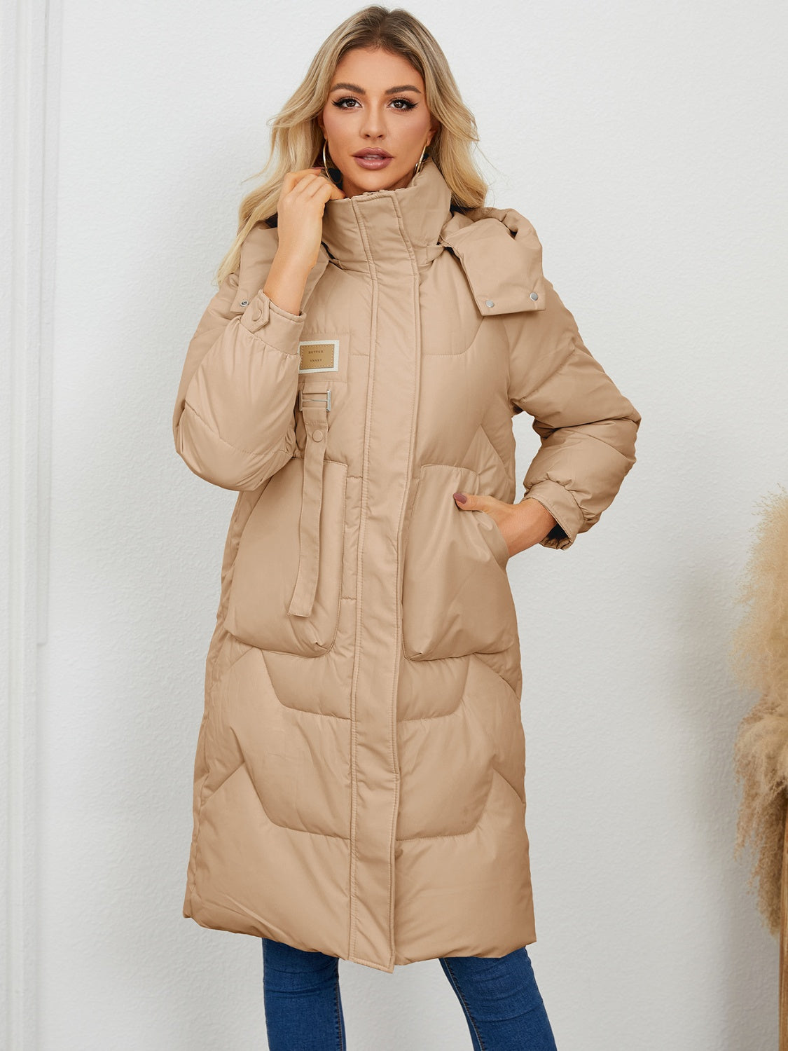 Zephariel Long Sleeve Longline Hooded Winter Coat