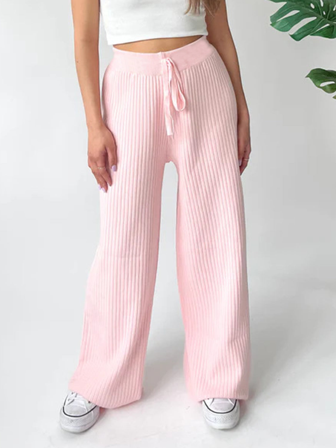 Zephariel Ribbed Wide Leg Sweater Pants