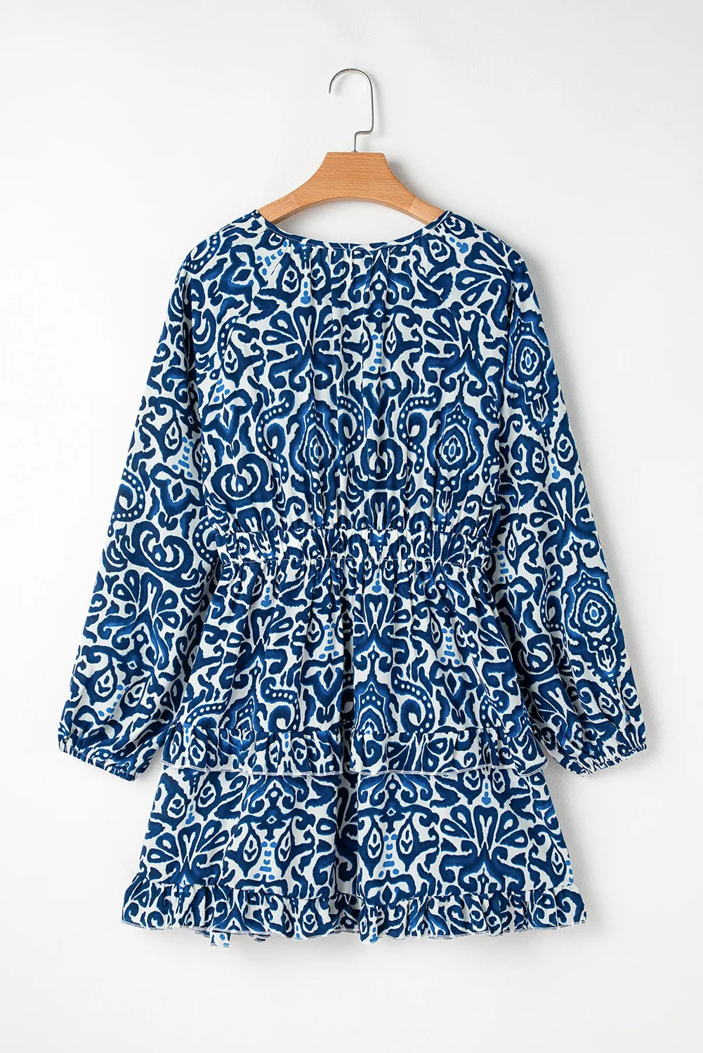 Zephariel Printed Tie Neck Long Sleeve Dress