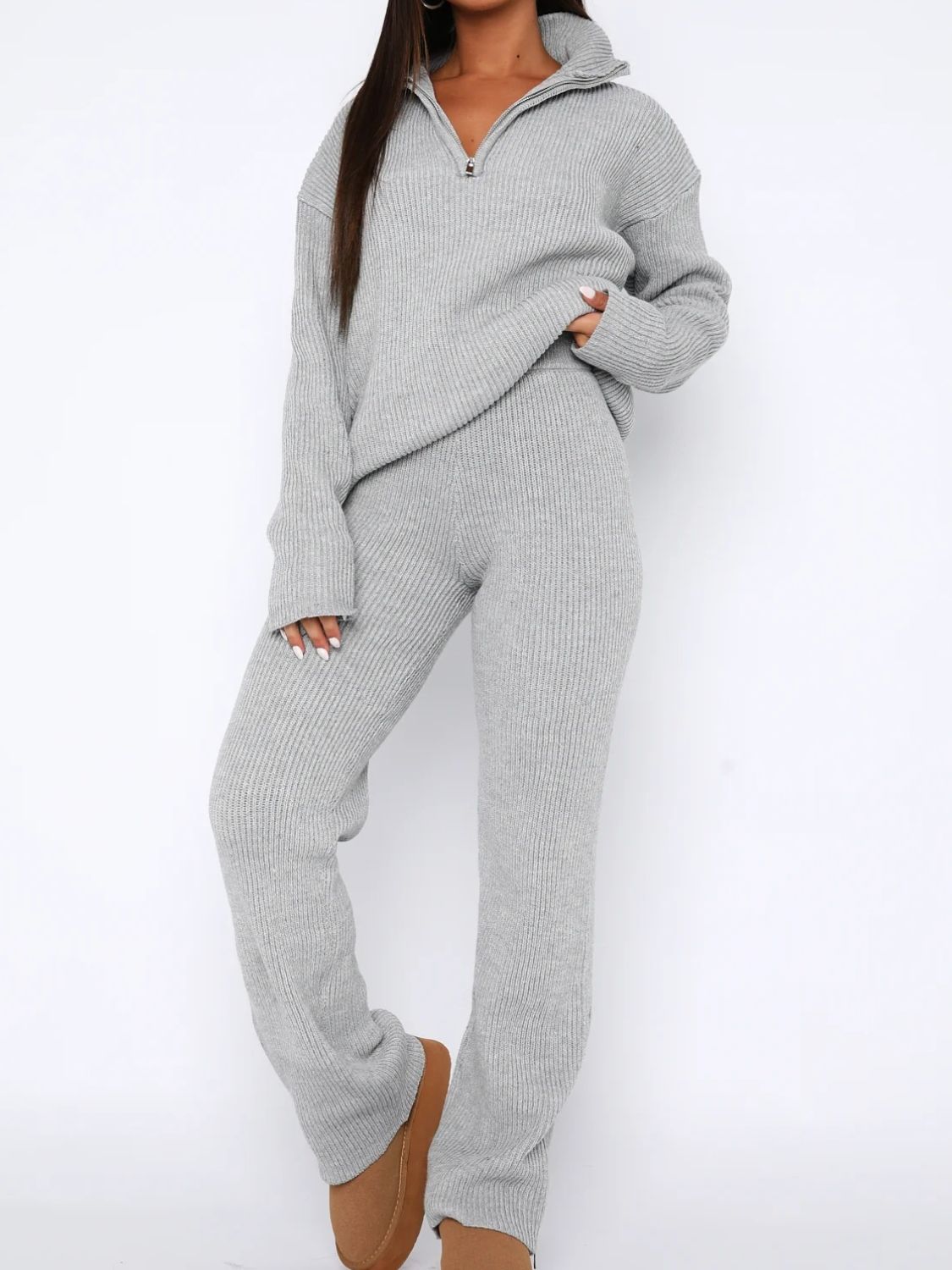 Zephariel Quarter Zip Long Sleeve Top and Pants Set