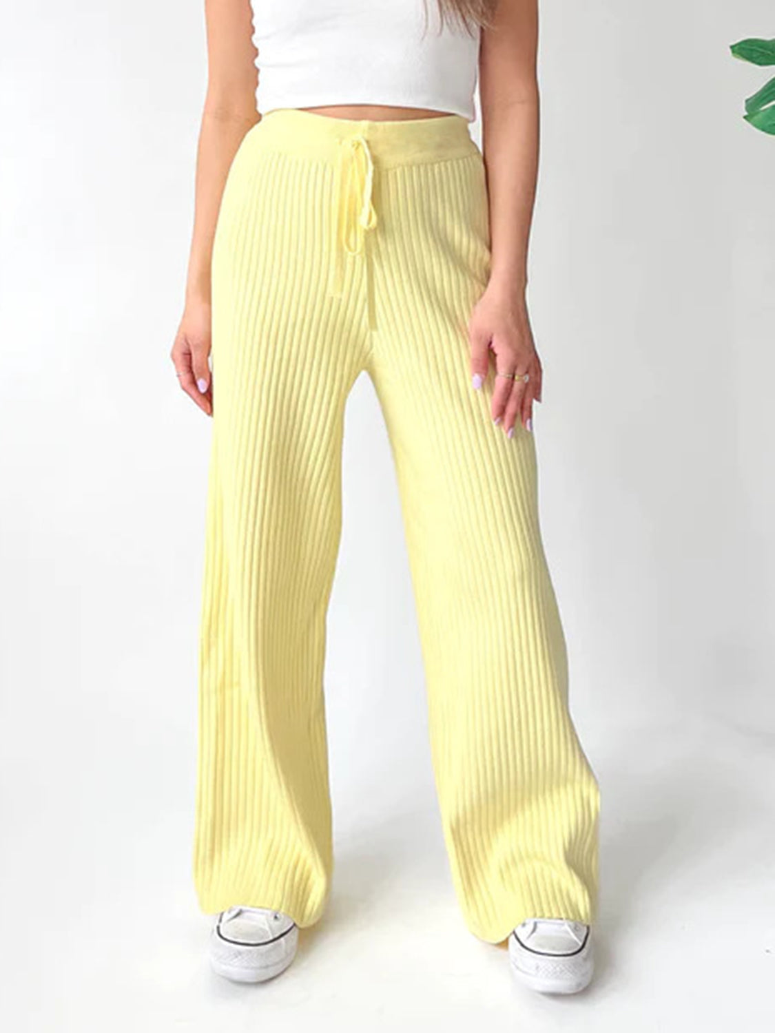 Zephariel Ribbed Wide Leg Sweater Pants