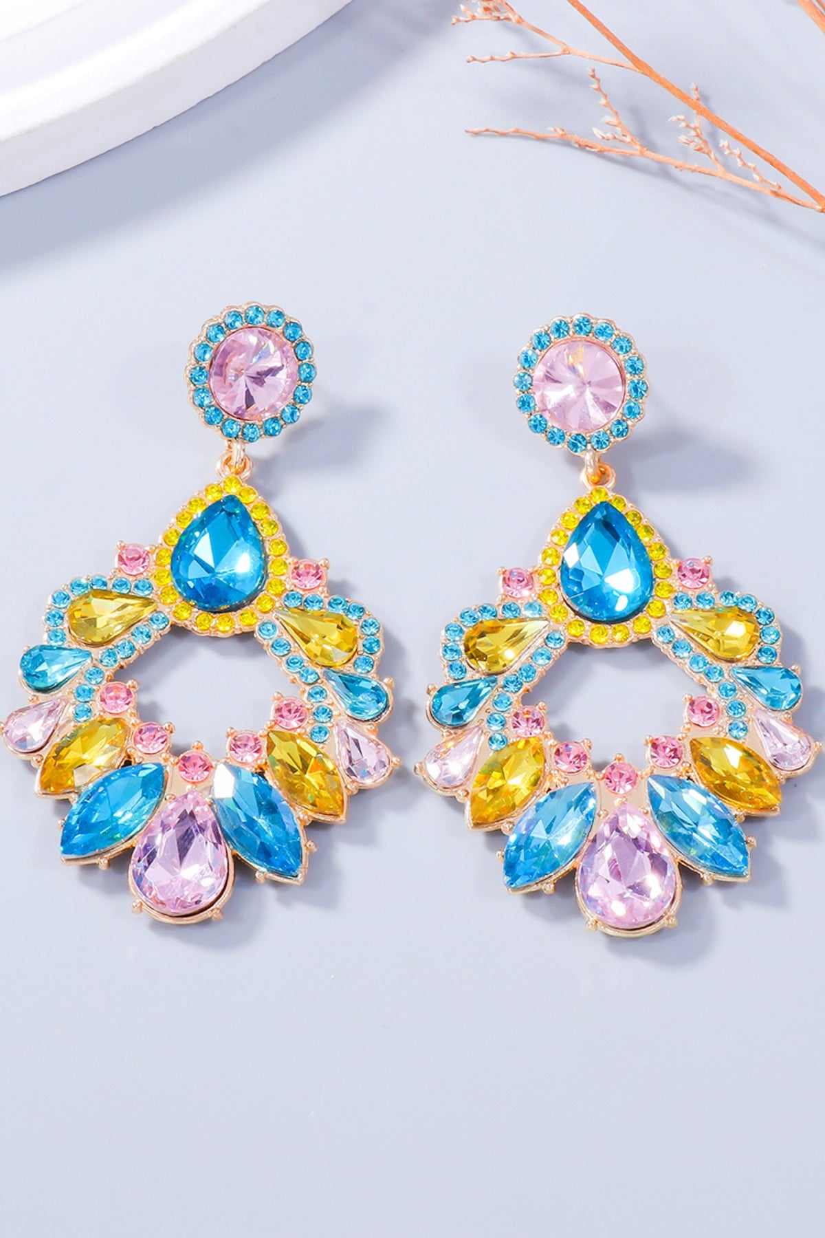 Zephariel Alloy Rhinestone Dangle Earrings